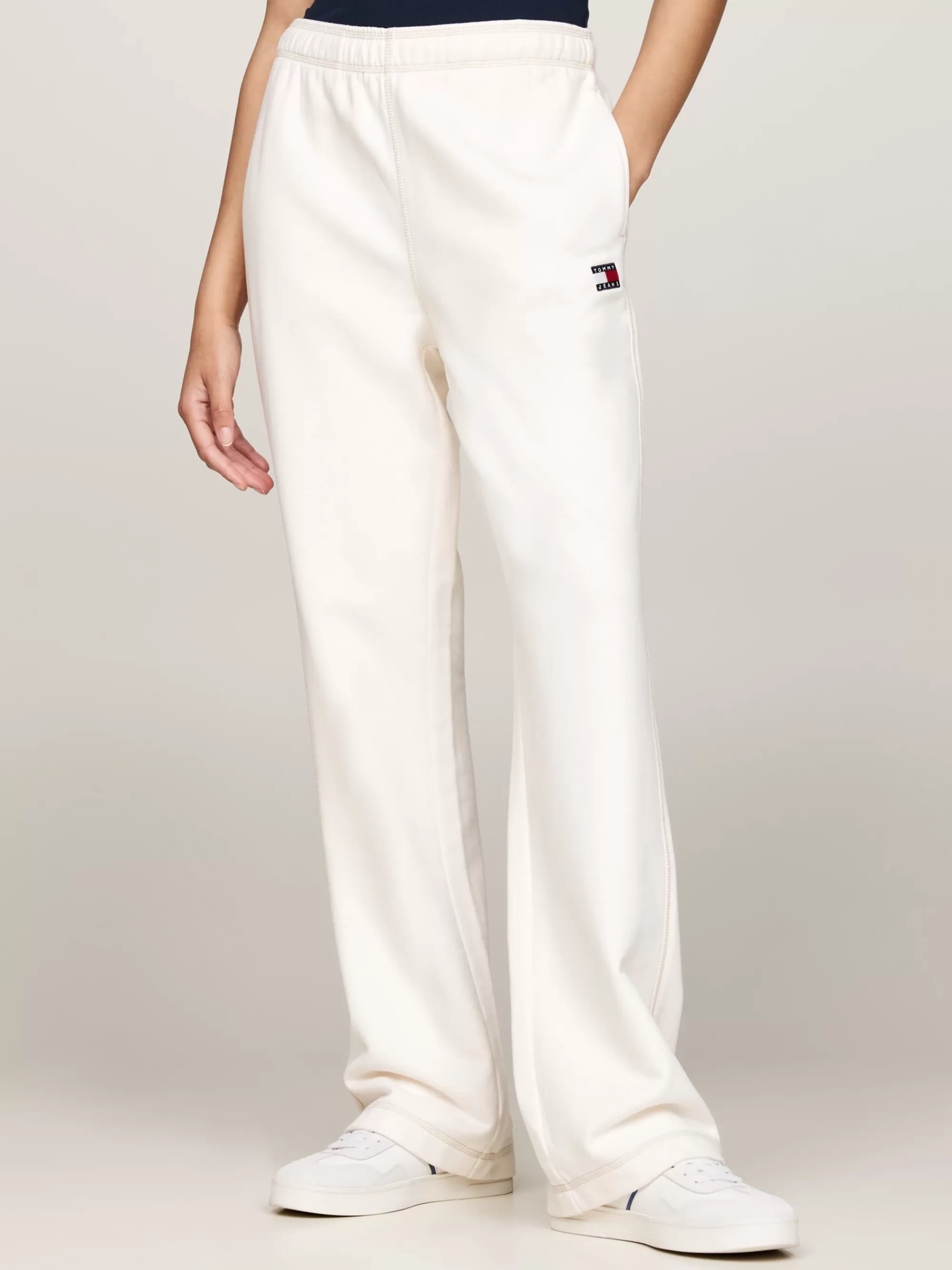 Broeken*Tommy Hilfiger Jogger Met Badge En Opgestikte Details ANCIENT WHITE