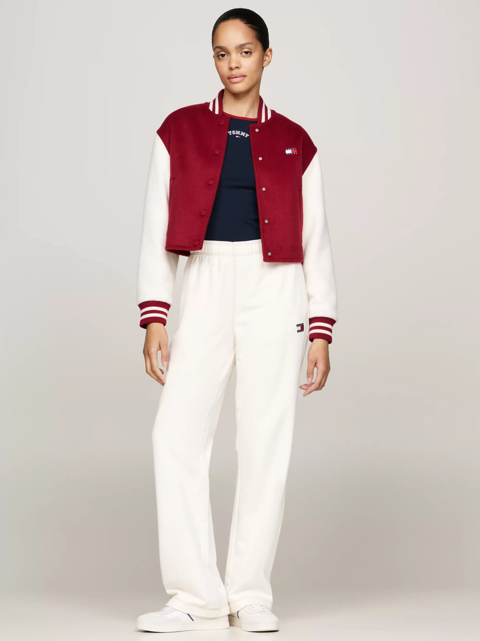 Broeken*Tommy Hilfiger Jogger Met Badge En Opgestikte Details ANCIENT WHITE