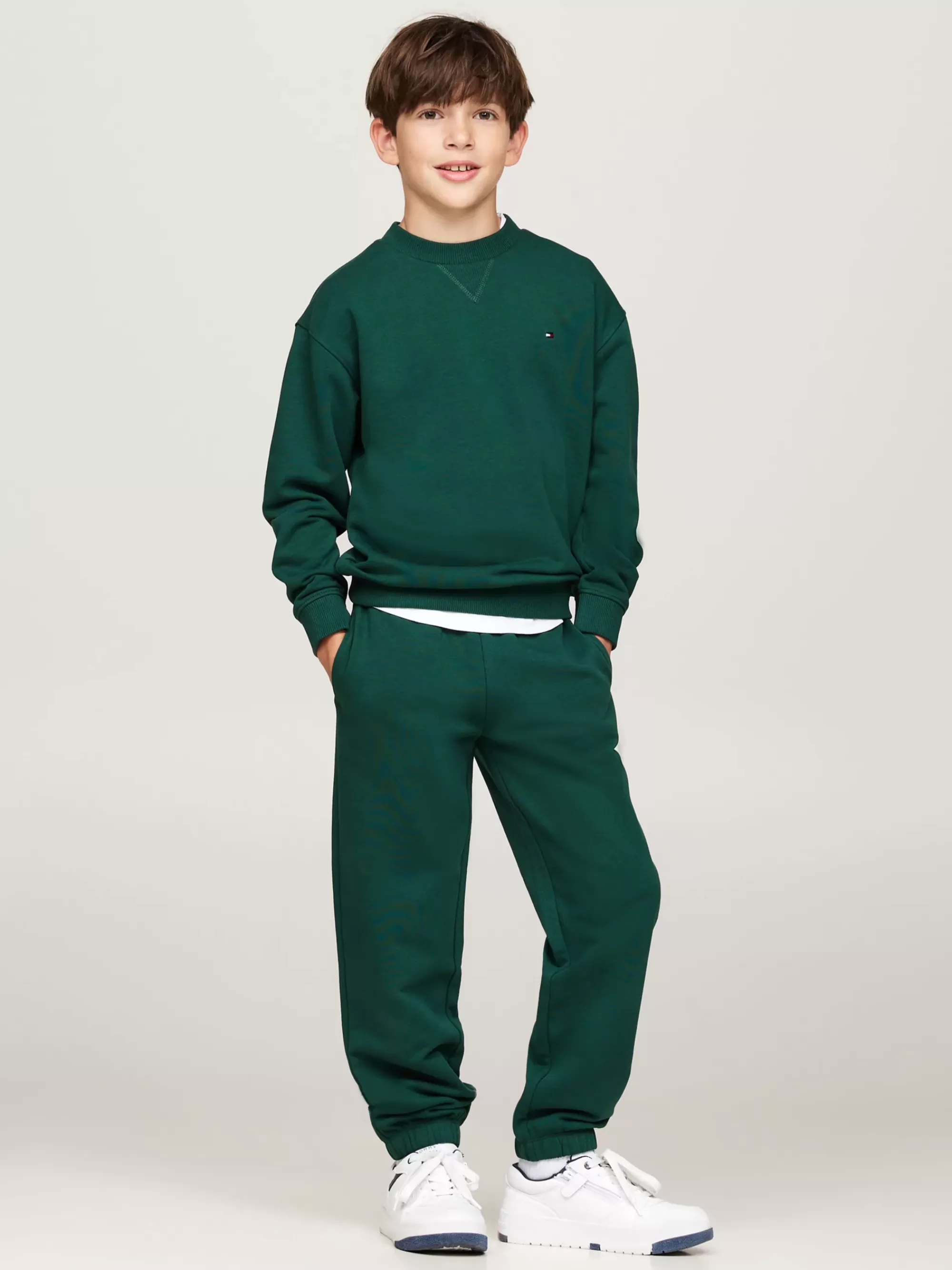 Broeken & Rokken | Broeken & Korte Broeken*Tommy Hilfiger Jogger Met Boorden En Geborduurde Vlag ORNAMENTAL GREEN
