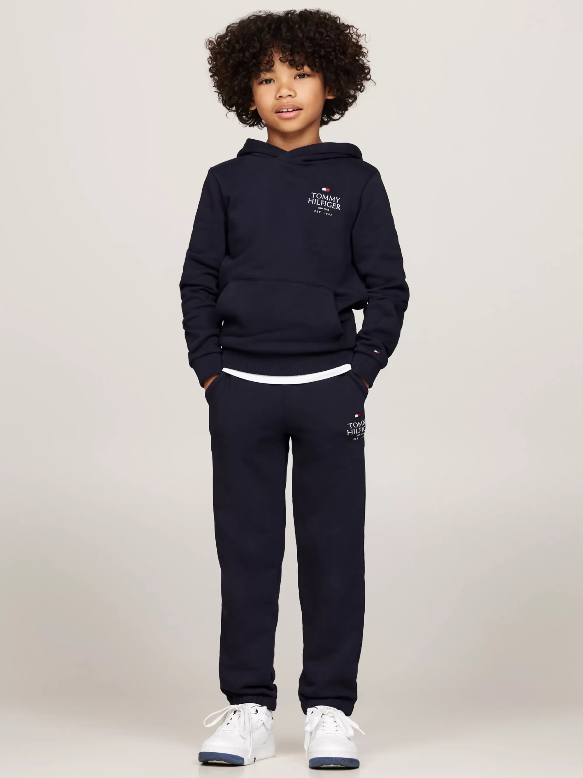 Broeken & Korte Broeken*Tommy Hilfiger Jogger Met Boorden En Hilfiger-logo DESERT SKY