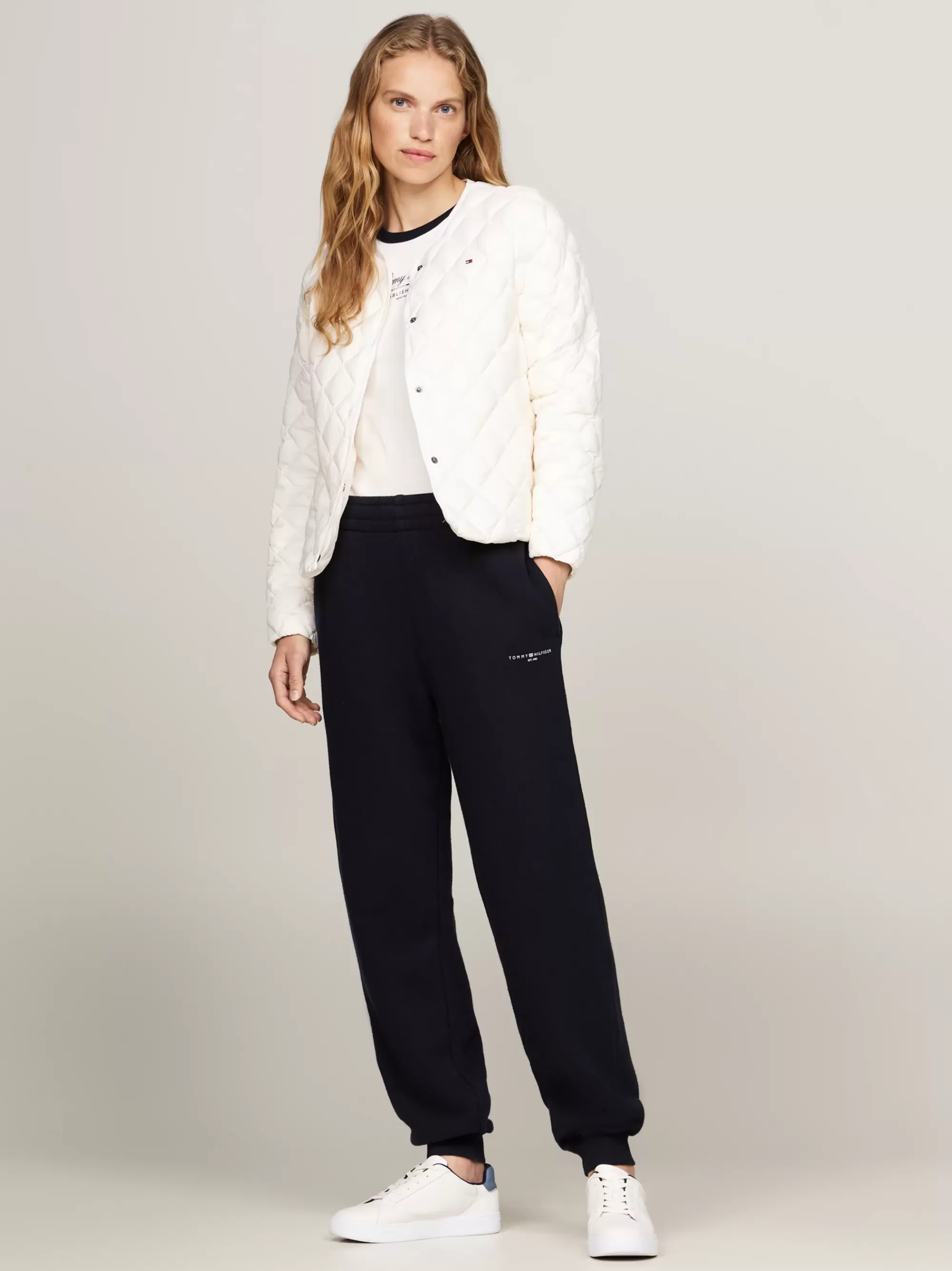 Broeken*Tommy Hilfiger Jogger Met Boorden En Logo Op De Zijkant DESERT SKY