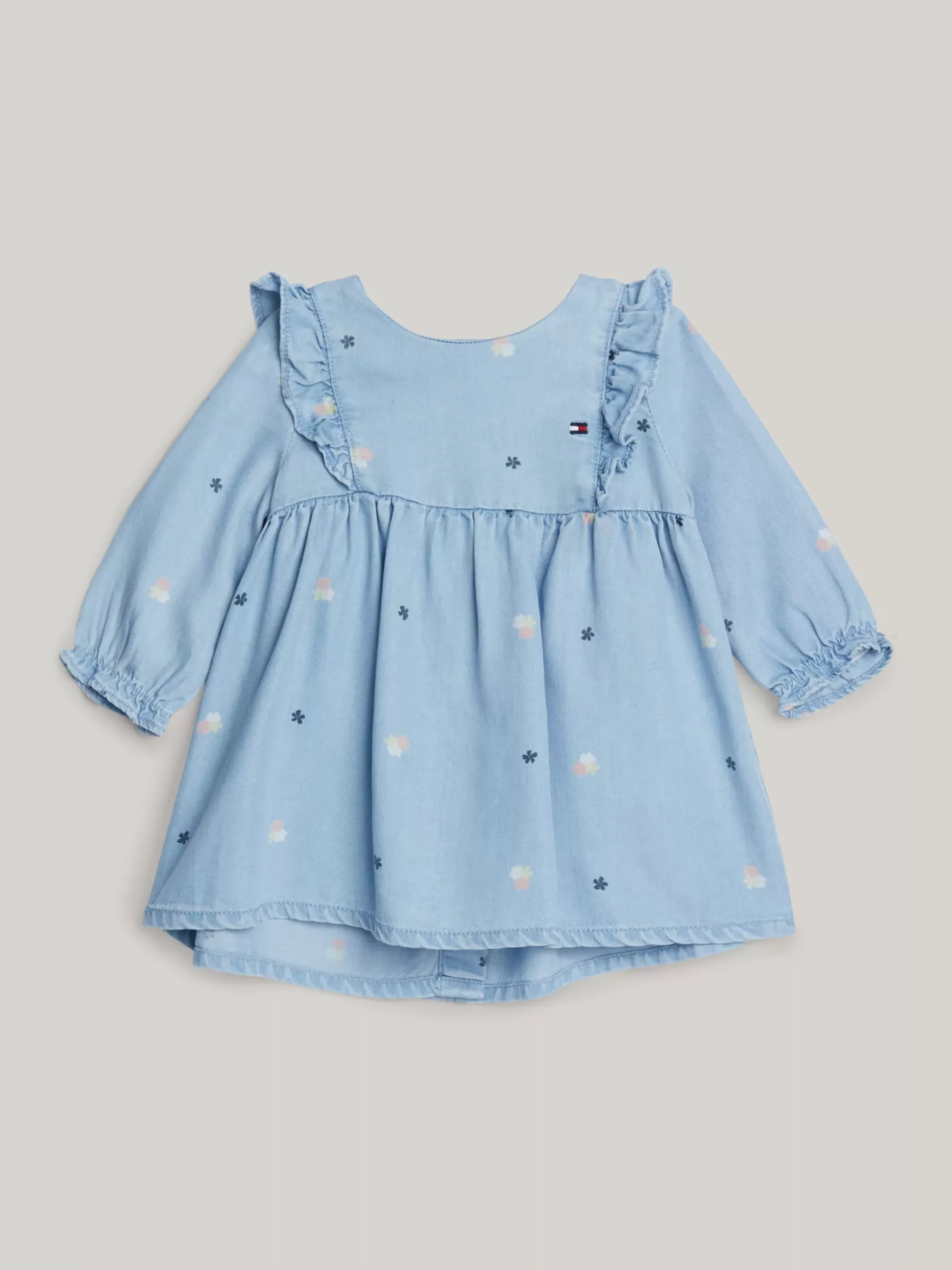Meisjes | Jongens*Tommy Hilfiger Jurk Met Bloemenprint En Ruche Op De Schouder DENIM LIGHT