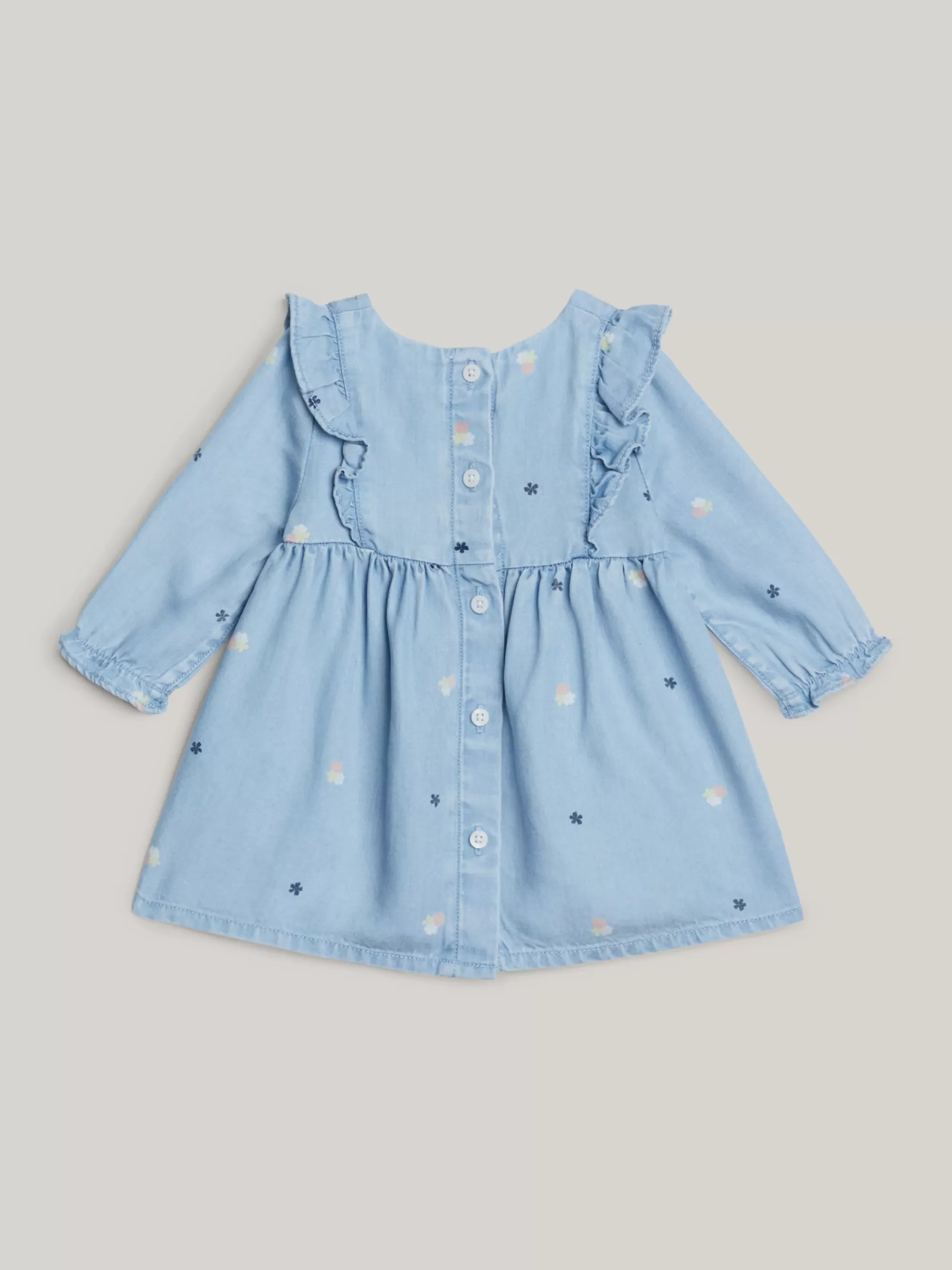 Meisjes | Jongens*Tommy Hilfiger Jurk Met Bloemenprint En Ruche Op De Schouder DENIM LIGHT