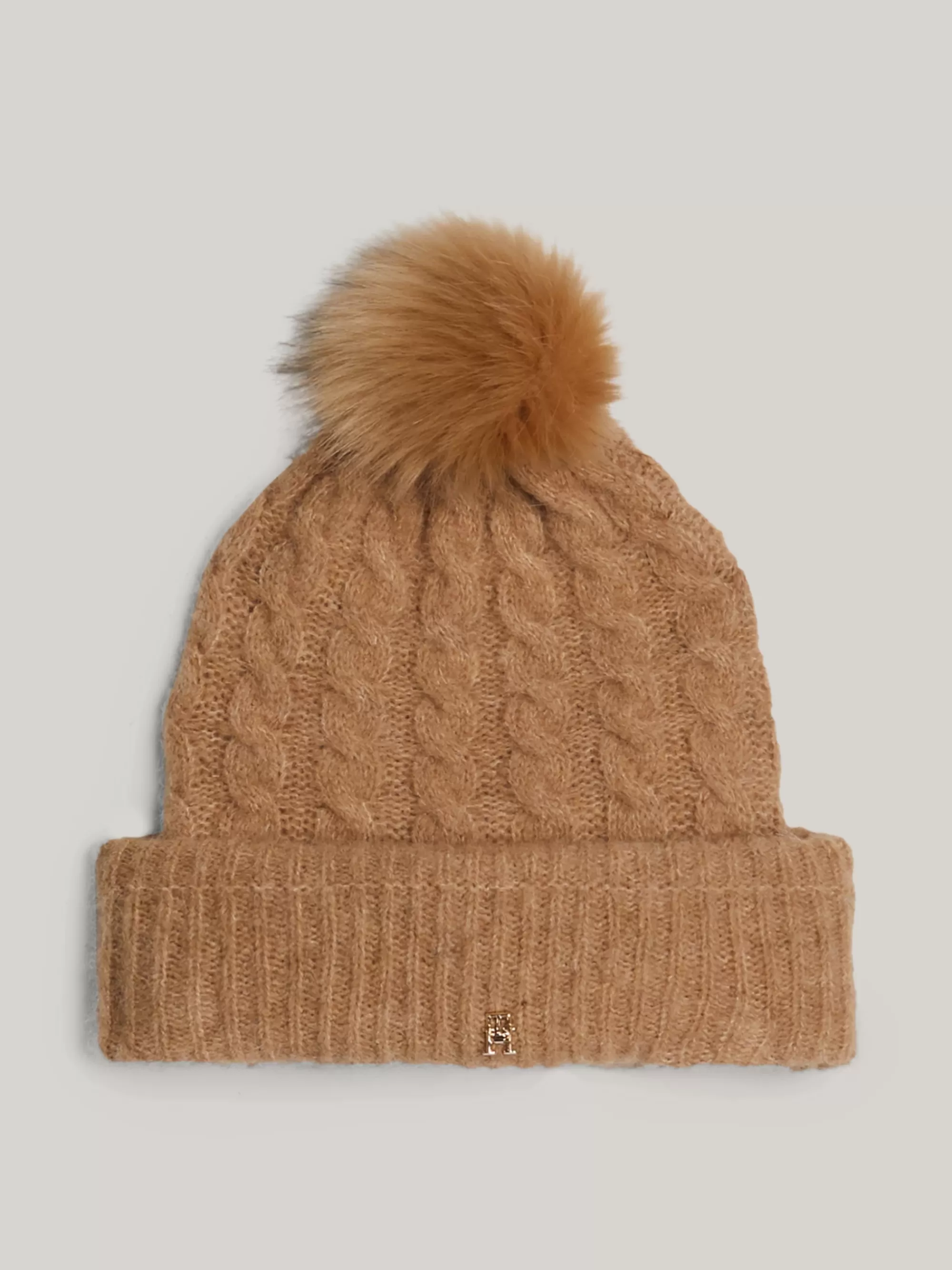 Mutsen | Mutsen & Sjaals*Tommy Hilfiger Kabelgebreide Beanie Met Alpacawol BEIGE