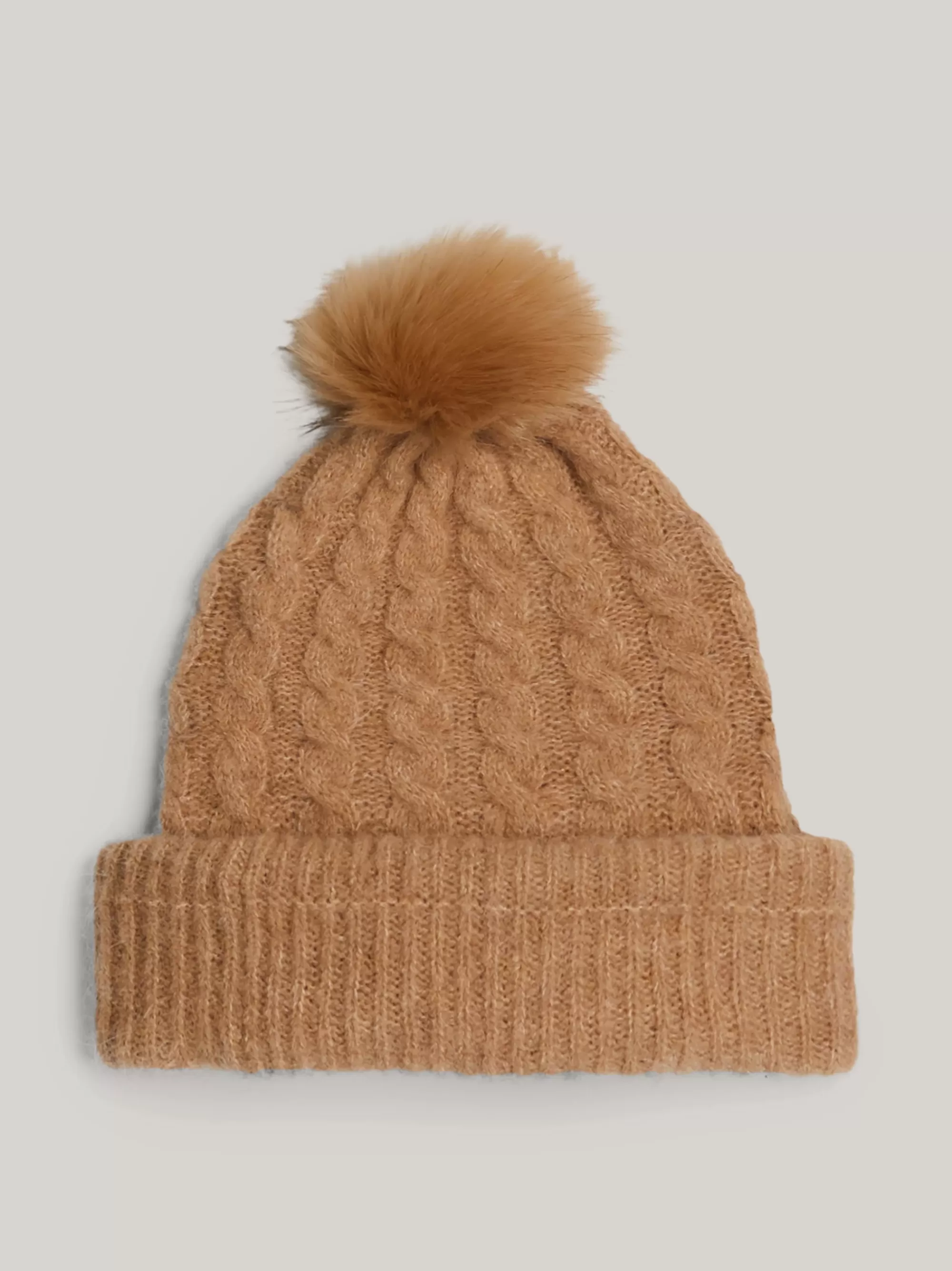 Mutsen | Mutsen & Sjaals*Tommy Hilfiger Kabelgebreide Beanie Met Alpacawol BEIGE