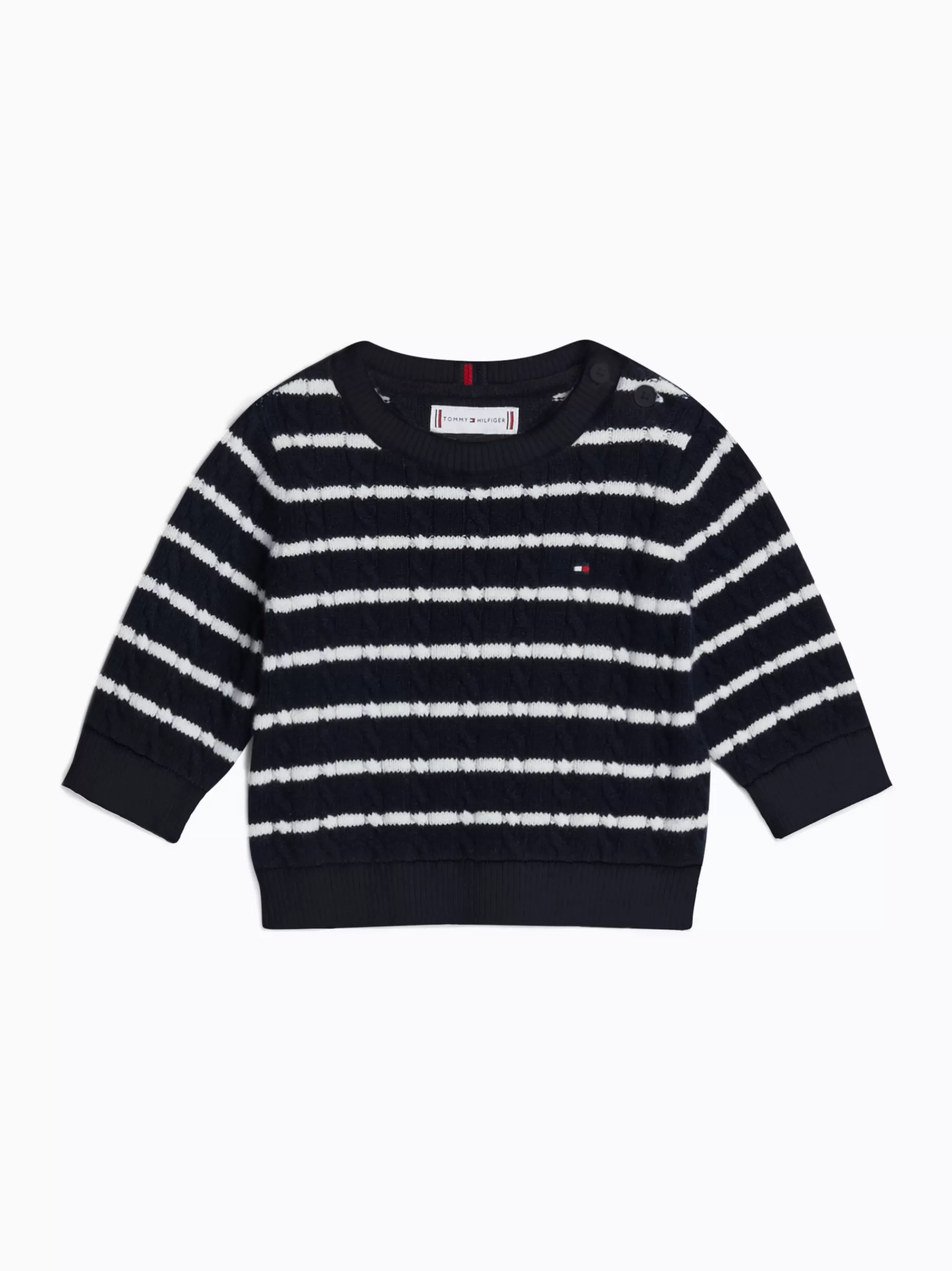 Meisjes | Jongens*Tommy Hilfiger Kabelgebreide Trui Met Strepen NAUTICAL STRIPE