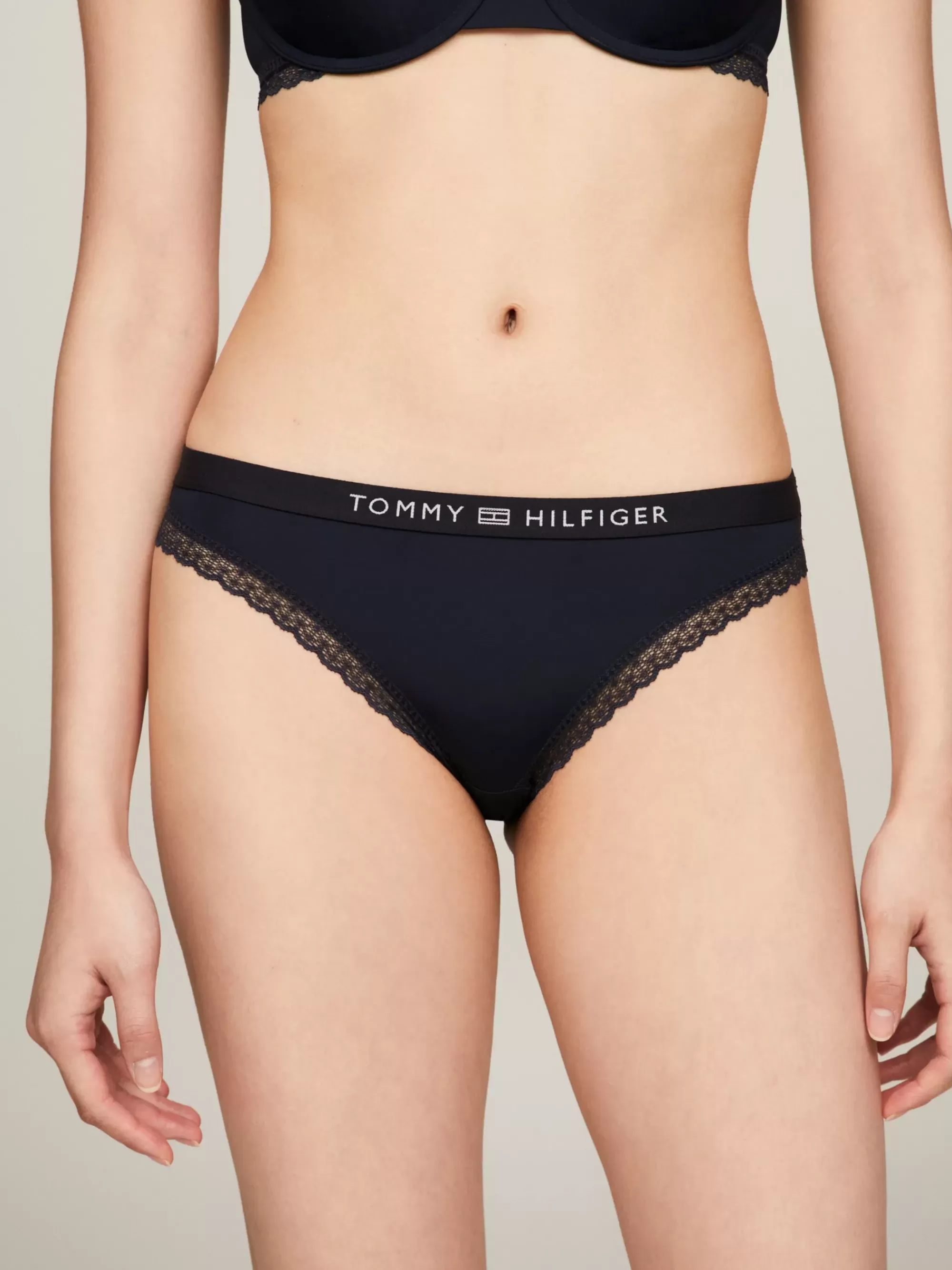 Slips | Lingerie*Tommy Hilfiger Kanten Slip Met Ton-sur-ton Logo DESERT SKY
