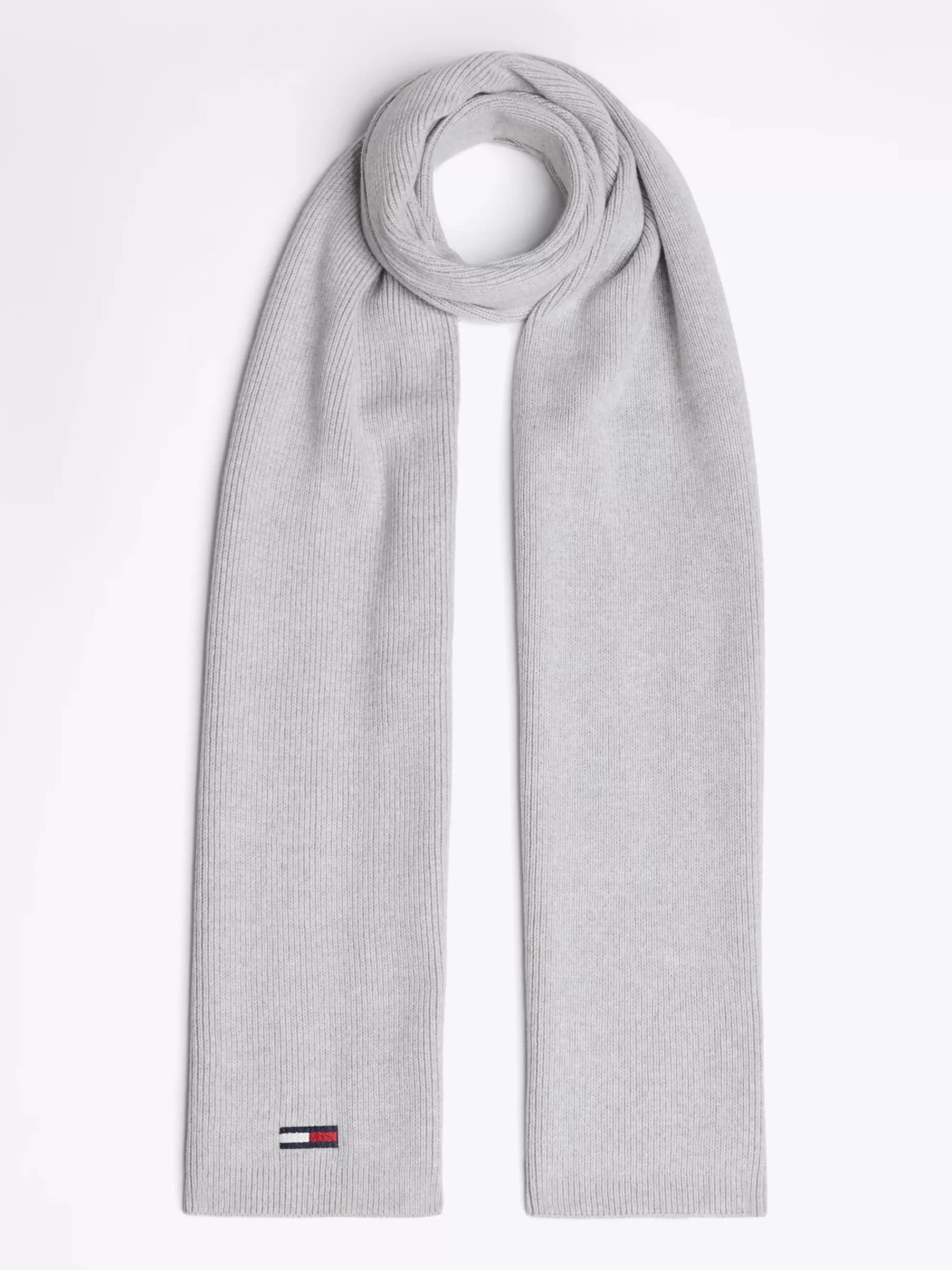 Sjaals | Sjaals*Tommy Hilfiger Katoenen Sjaal Met Verlengde Vlag SILVER GREY HEATHER