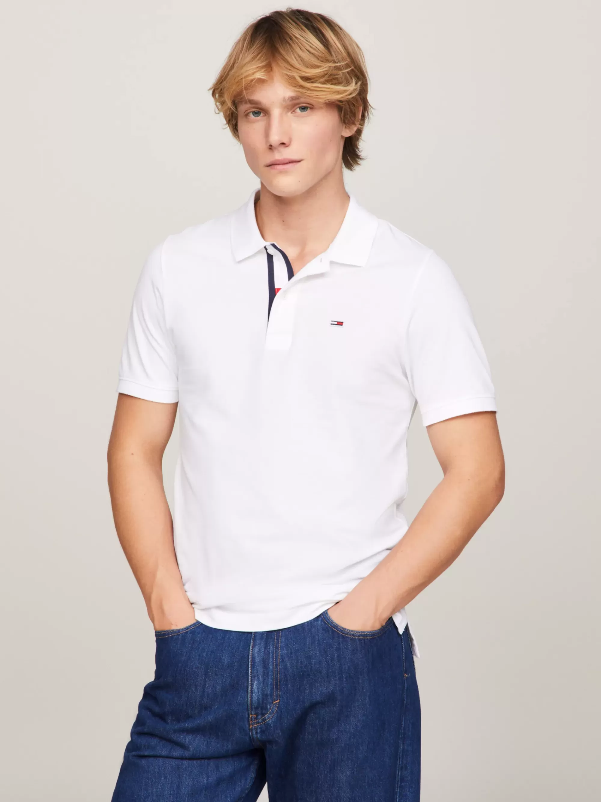Polo's*Tommy Hilfiger Katoenen Slim Fit Polo WHITE