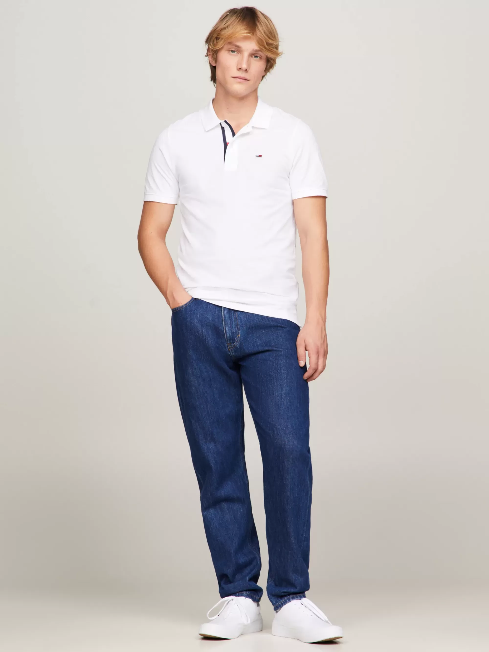 Polo's*Tommy Hilfiger Katoenen Slim Fit Polo WHITE