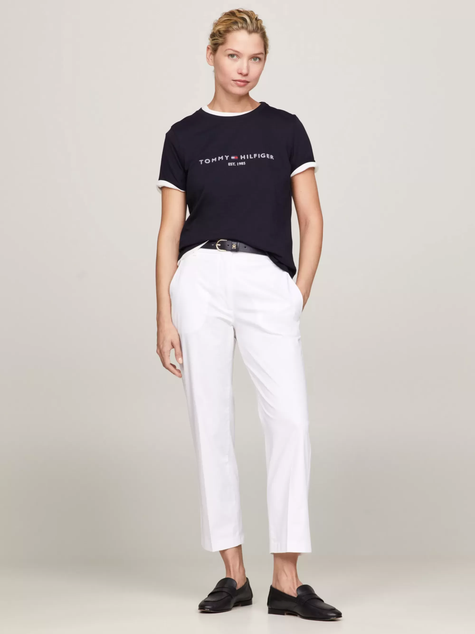 T-Shirts*Tommy Hilfiger Katoenen T-shirt Met Logo DESERT SKY