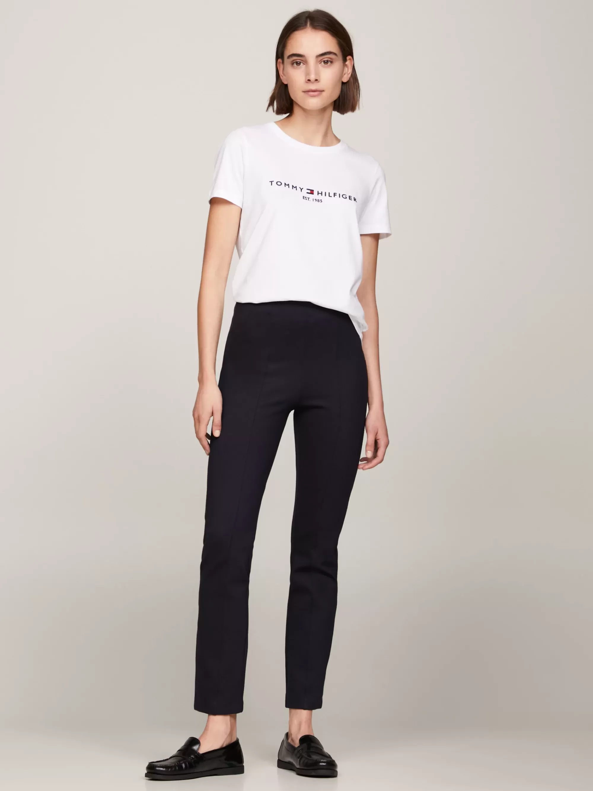 T-Shirts*Tommy Hilfiger Katoenen T-shirt Met Logo WHITE