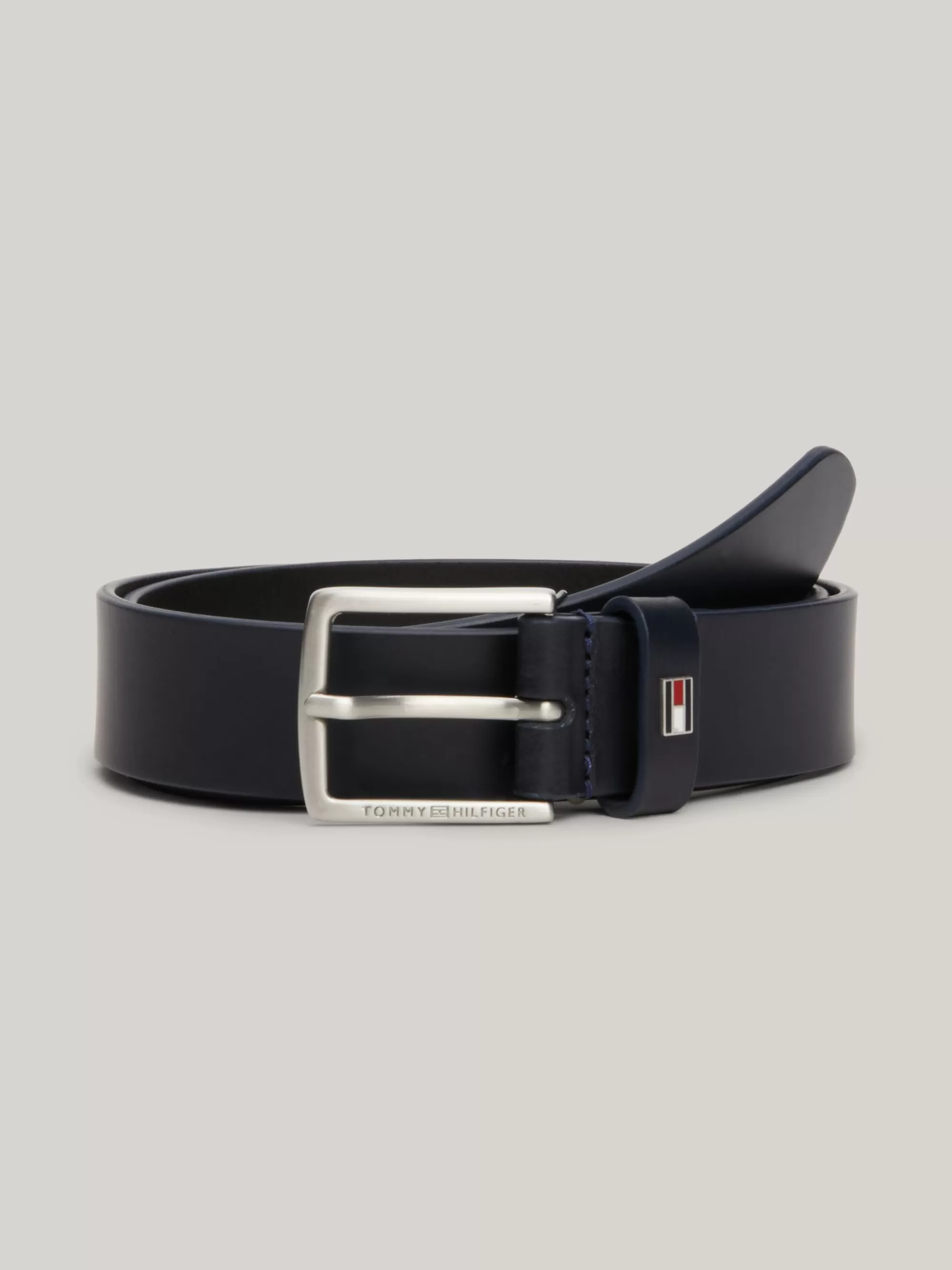 Schoenen & Accessoires*Tommy Hilfiger Kids Essential Leren Riem Met Logo SPACE BLUE
