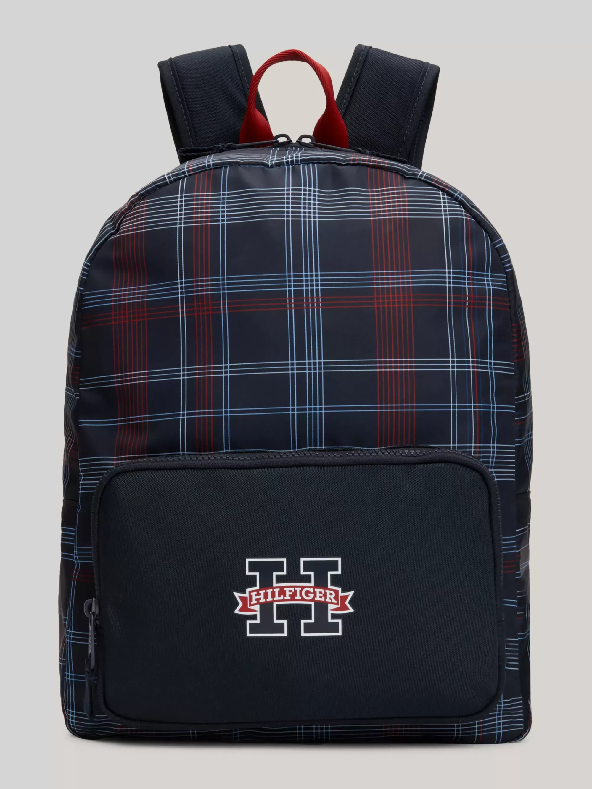 Schoenen & Accessoires*Tommy Hilfiger Kids Geruite Rugzak Met Signature-streep SPACE BLUE GLOBAL CHECK