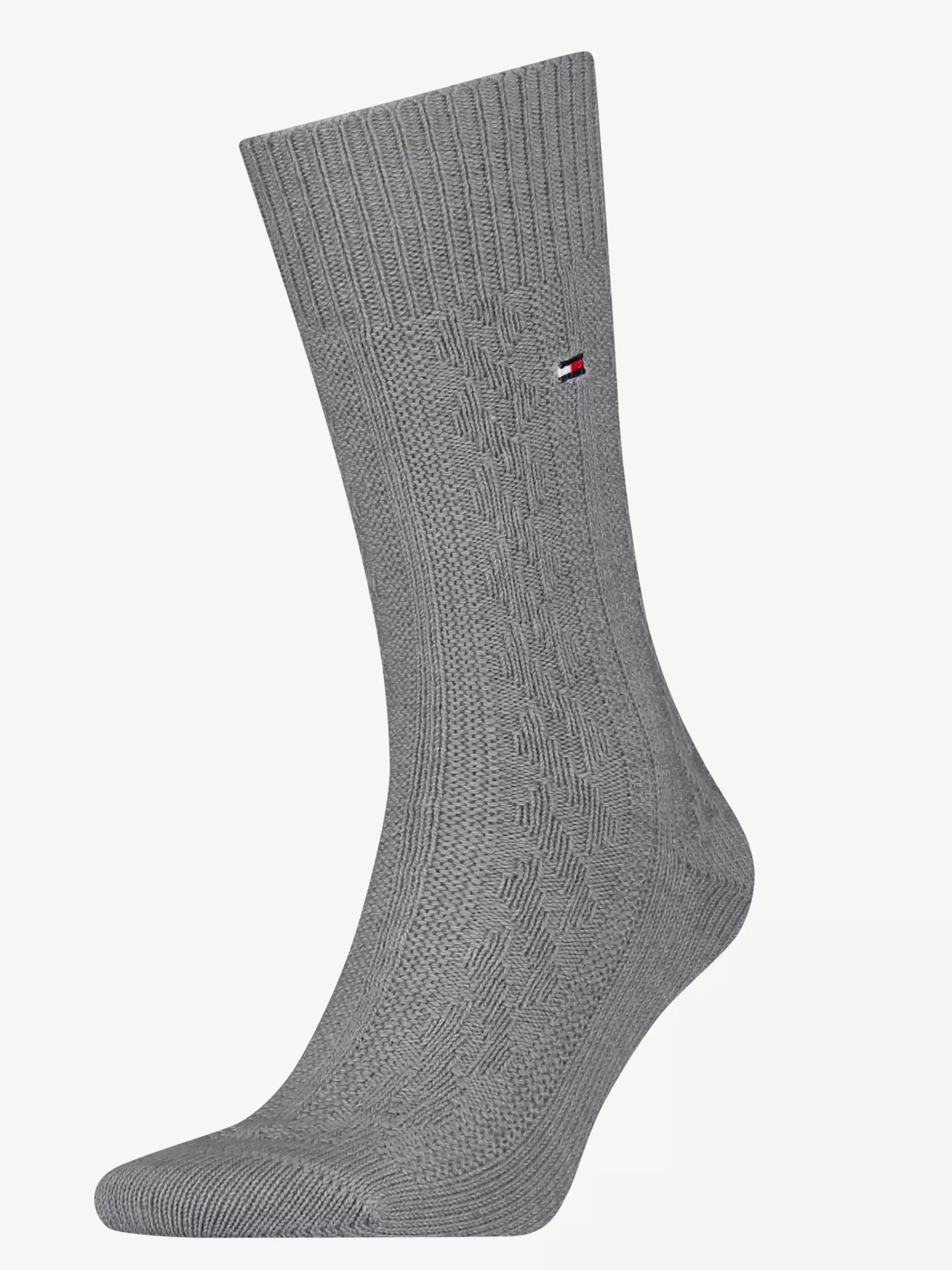 Sokken*Tommy Hilfiger Klassieke Kabelgebreide Sokken DARK GREY MELANGE