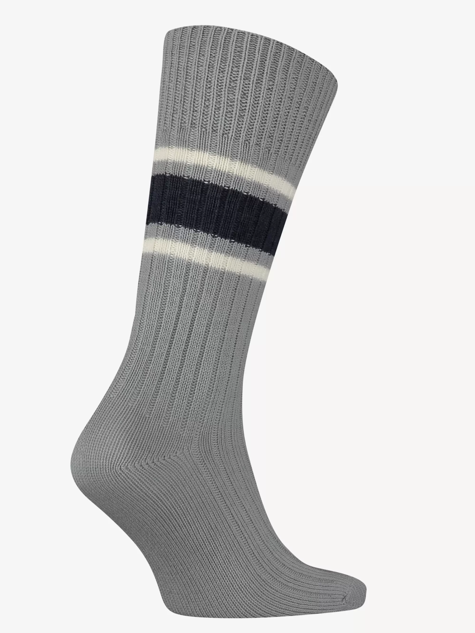 Sokken*Tommy Hilfiger Klassieke Ribgebreide Sokken Met Streep GREY MELANGE / WHITE