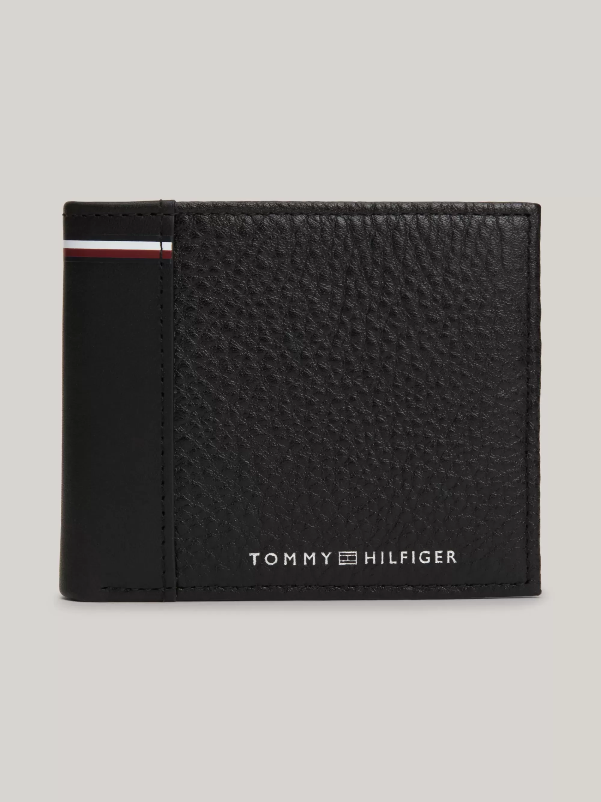 Portemonnees & Sleutelhangers*Tommy Hilfiger Kleine Bifold Creditcardportemonnee Van Leer BLACK