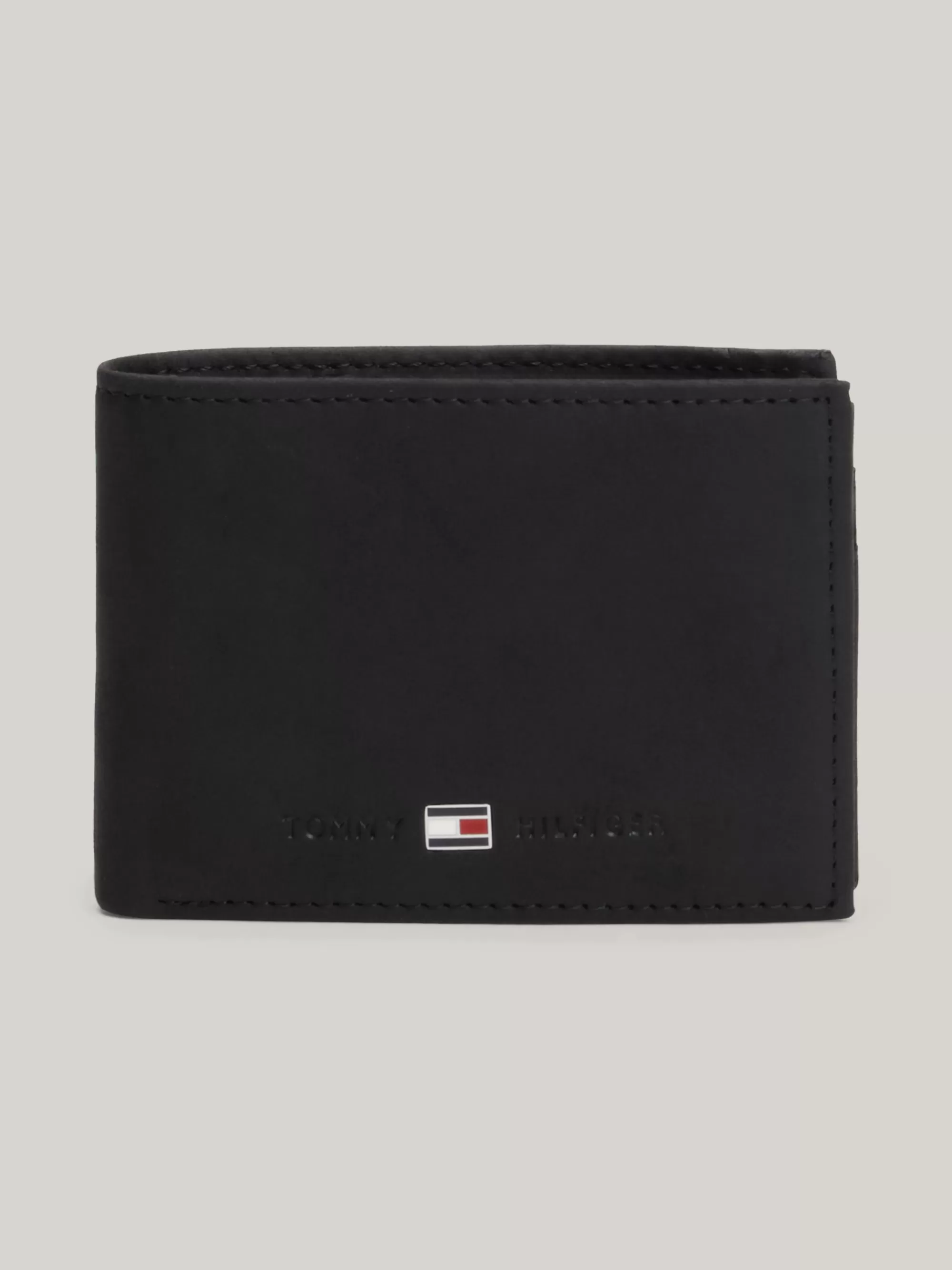 Portemonnees & Sleutelhangers*Tommy Hilfiger Kleine Leren Portemonnee BLACK