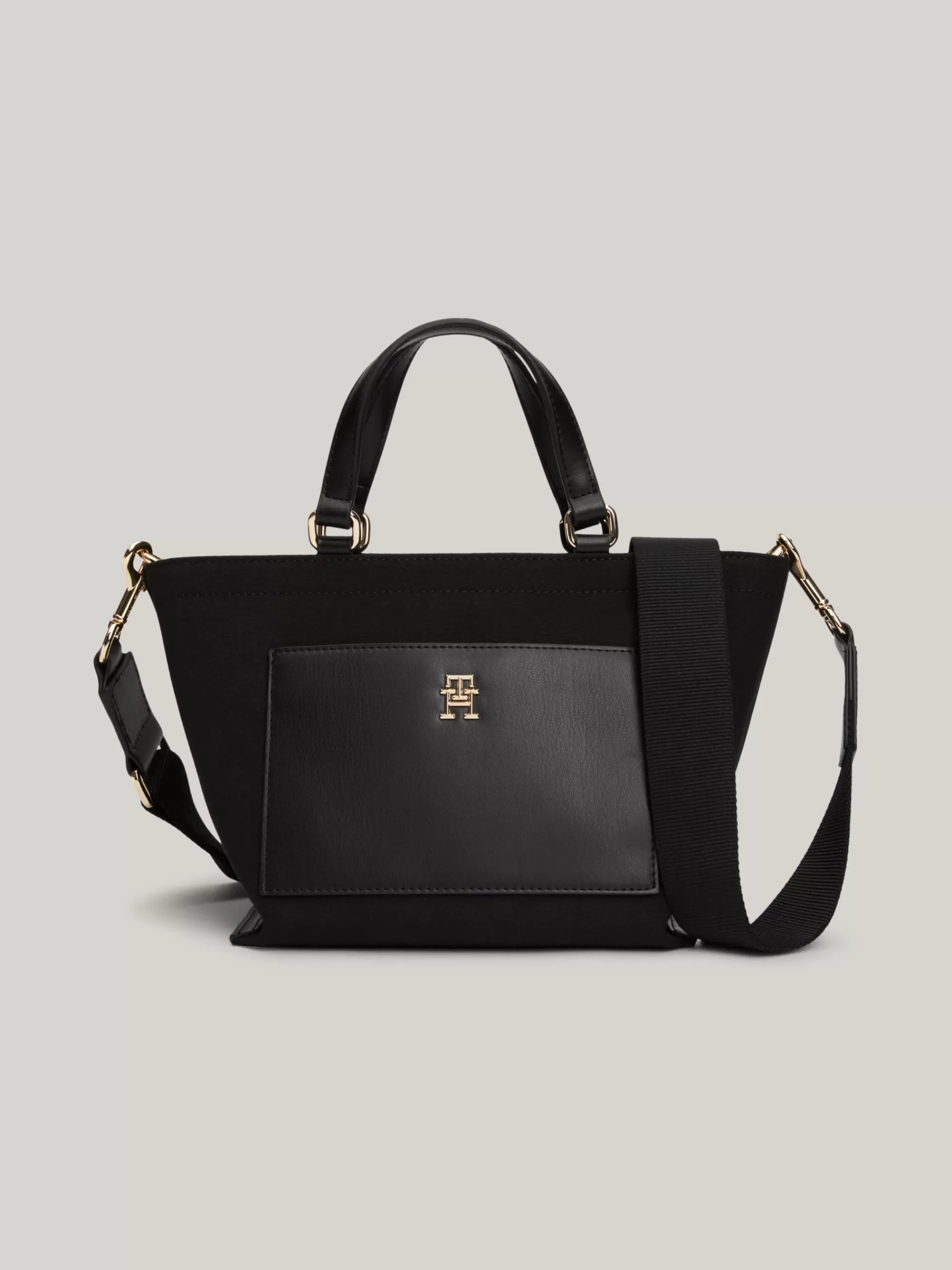 Shoppers*Tommy Hilfiger Kleine Shopper Met Ritsvak En TH-monogram BLACK