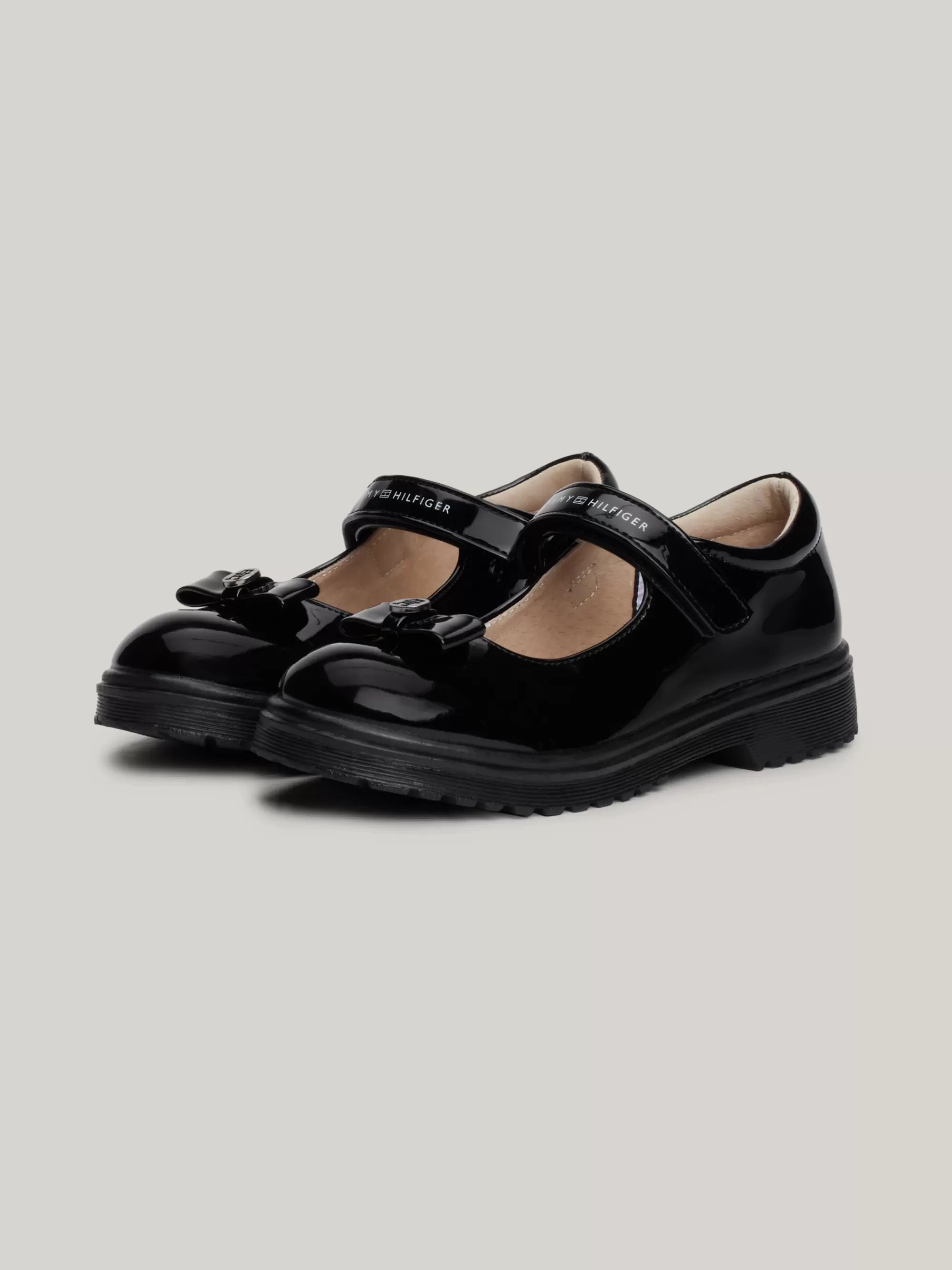 Schoenen & Accessoires*Tommy Hilfiger Lakschoen Met Fijn Profiel En Klittenband BLACK