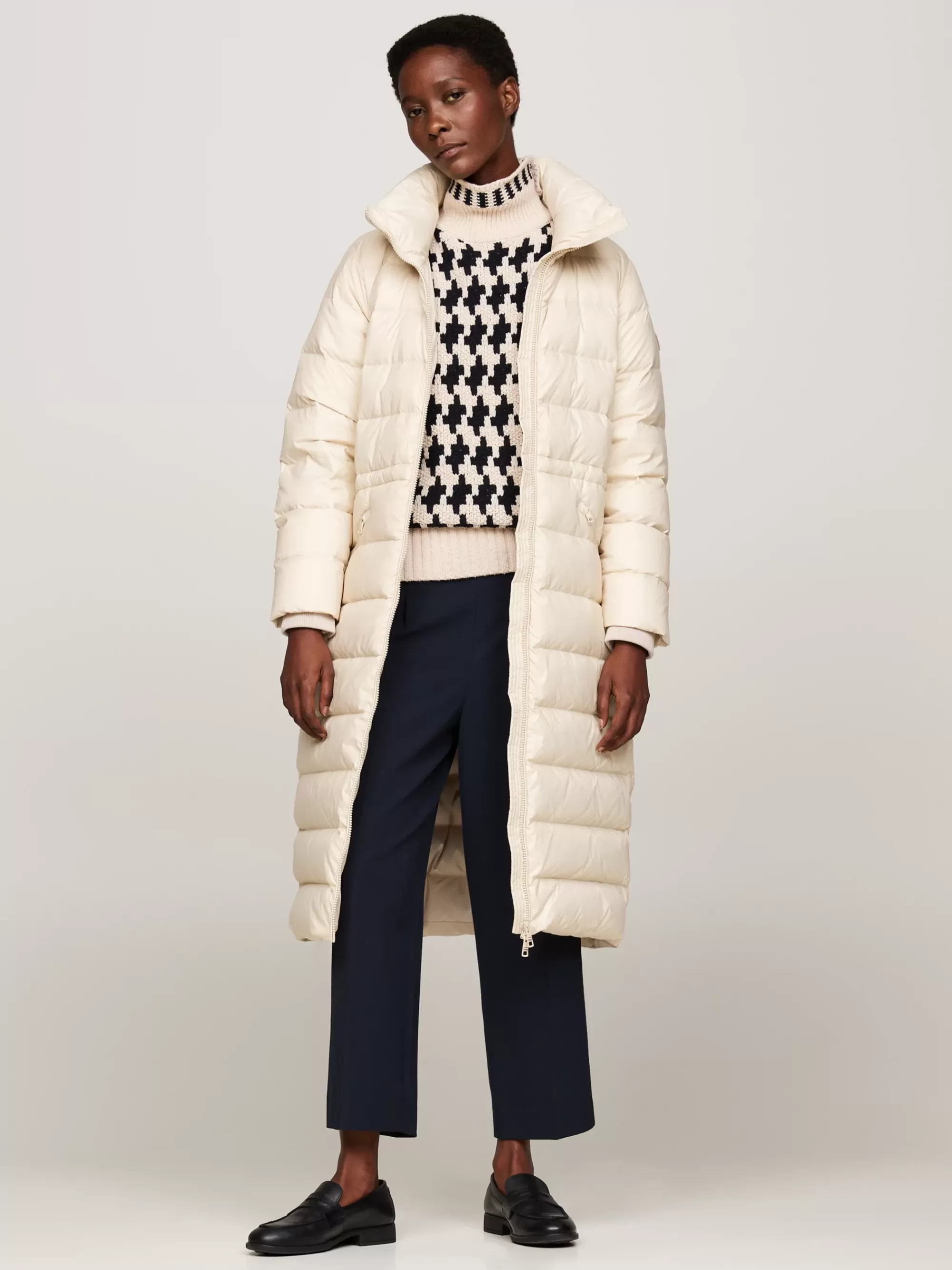 Jassen & Jacks*Tommy Hilfiger Lange Donsjas Met Opvouwbare Capuchon CLASSIC BEIGE