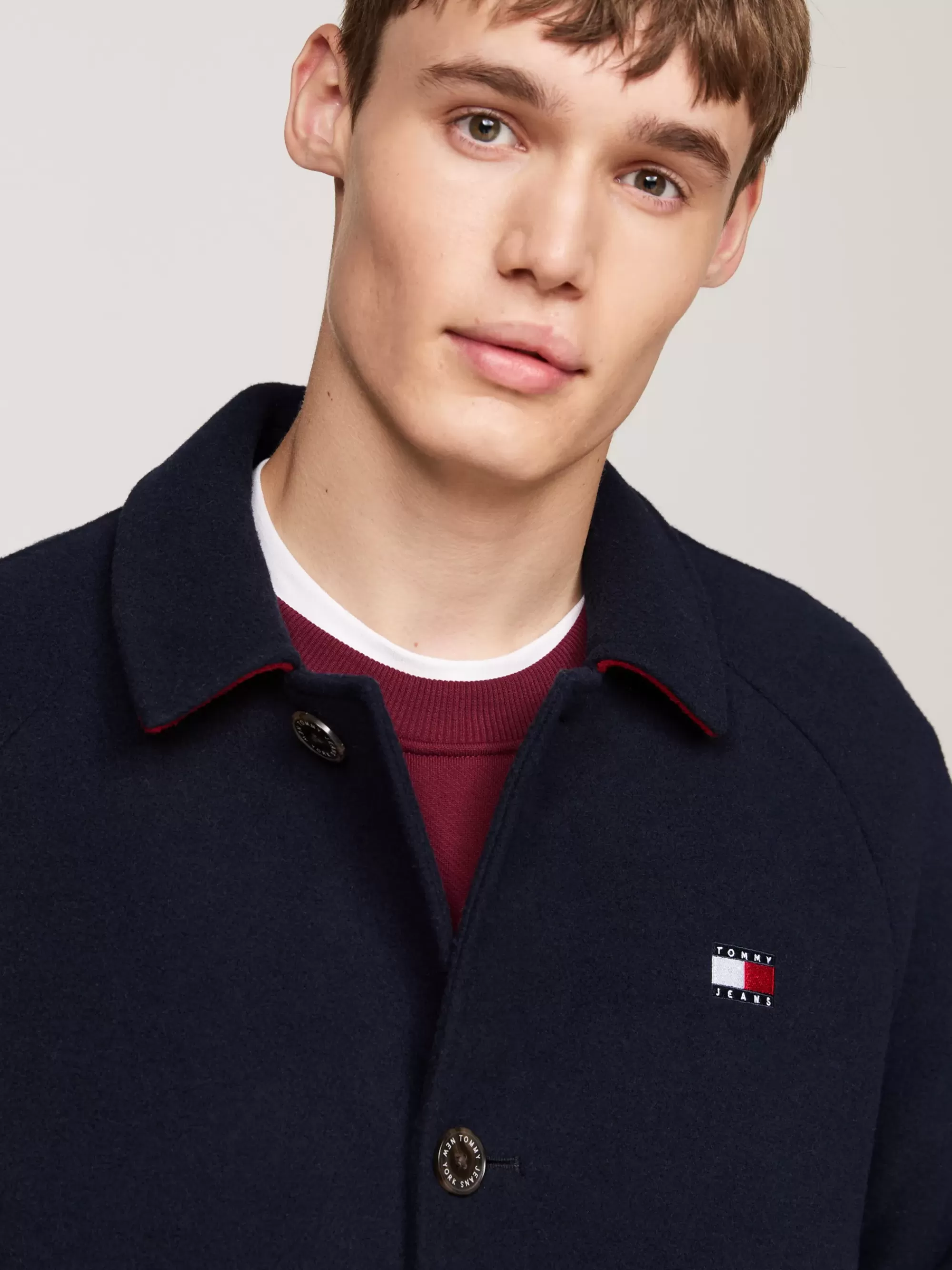 Jassen & Jacks*Tommy Hilfiger Lange Jas Van Wolmix DARK NIGHT NAVY