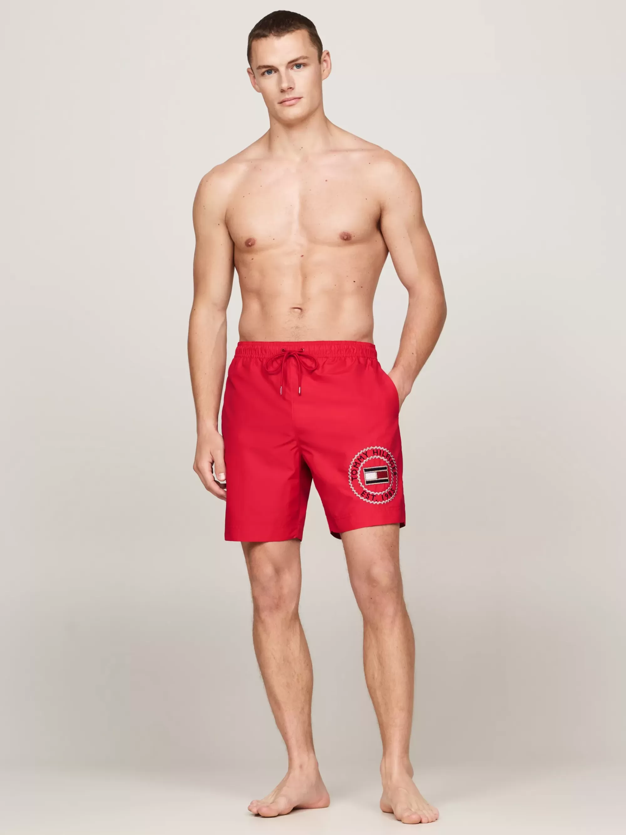 Zwemkleding*Tommy Hilfiger Lange Zwemshort Met Trekkoord En Logo PRIMARY RED