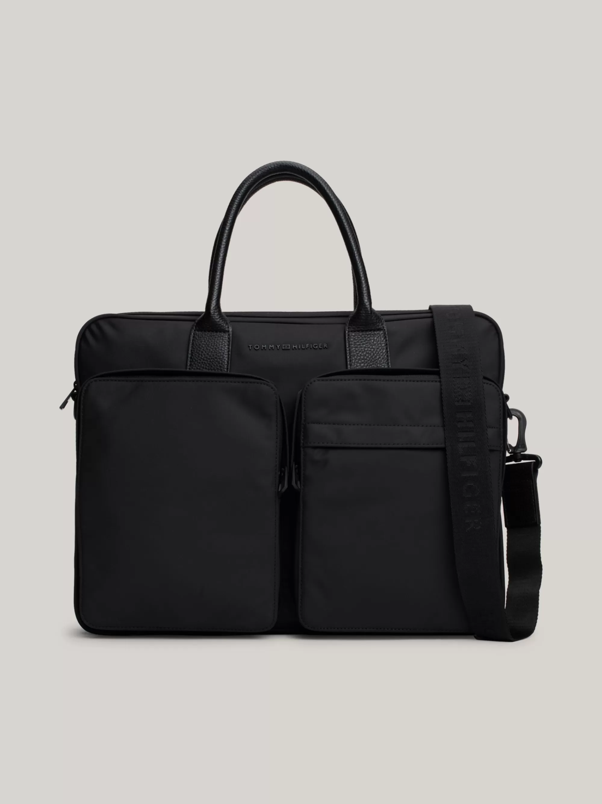 Aktetassen*Tommy Hilfiger Laptoptas Met Logo Op Band BLACK