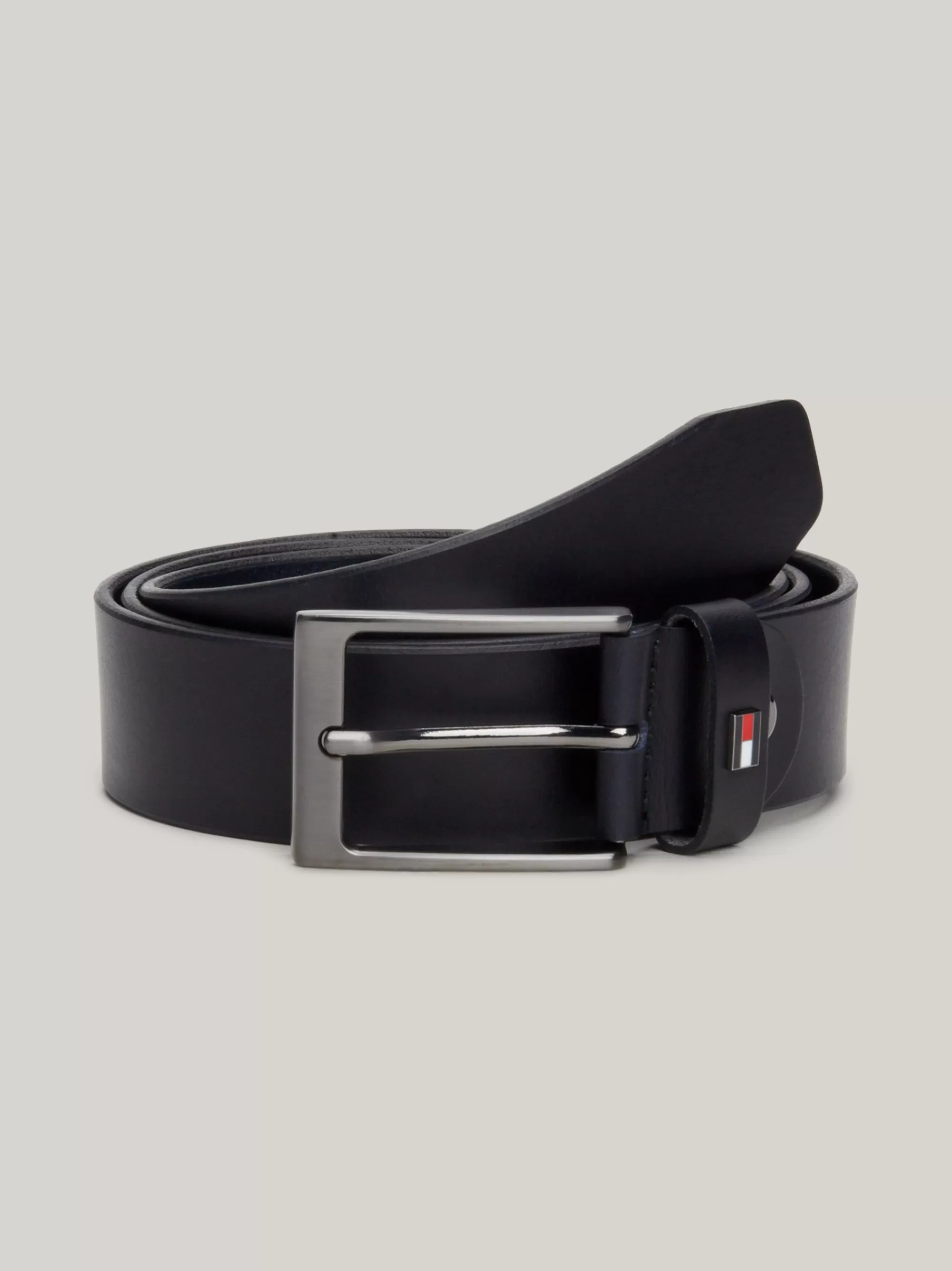 Riemen*Tommy Hilfiger Layton Verstelbare Leren Riem Met Vlag SPACE BLUE