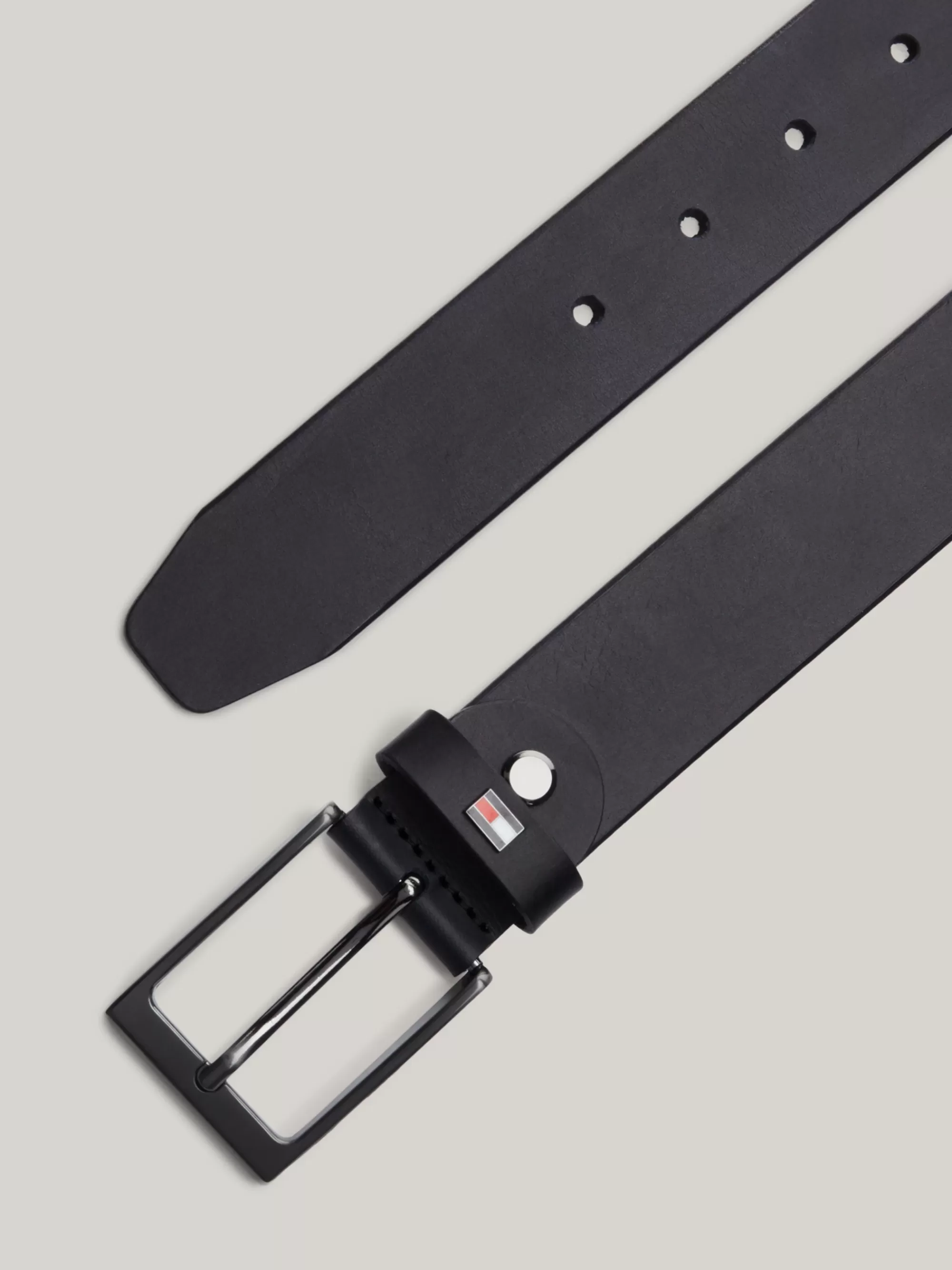 Riemen*Tommy Hilfiger Layton Verstelbare Leren Riem Met Vlag SPACE BLUE