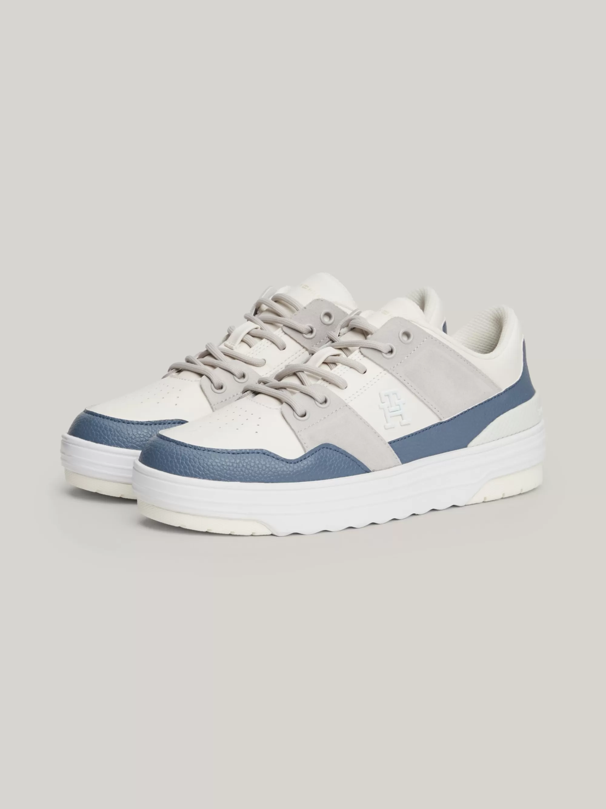 Sneakers*Tommy Hilfiger Leren Basketbalsneaker ECRU/ANCIENT WHITE