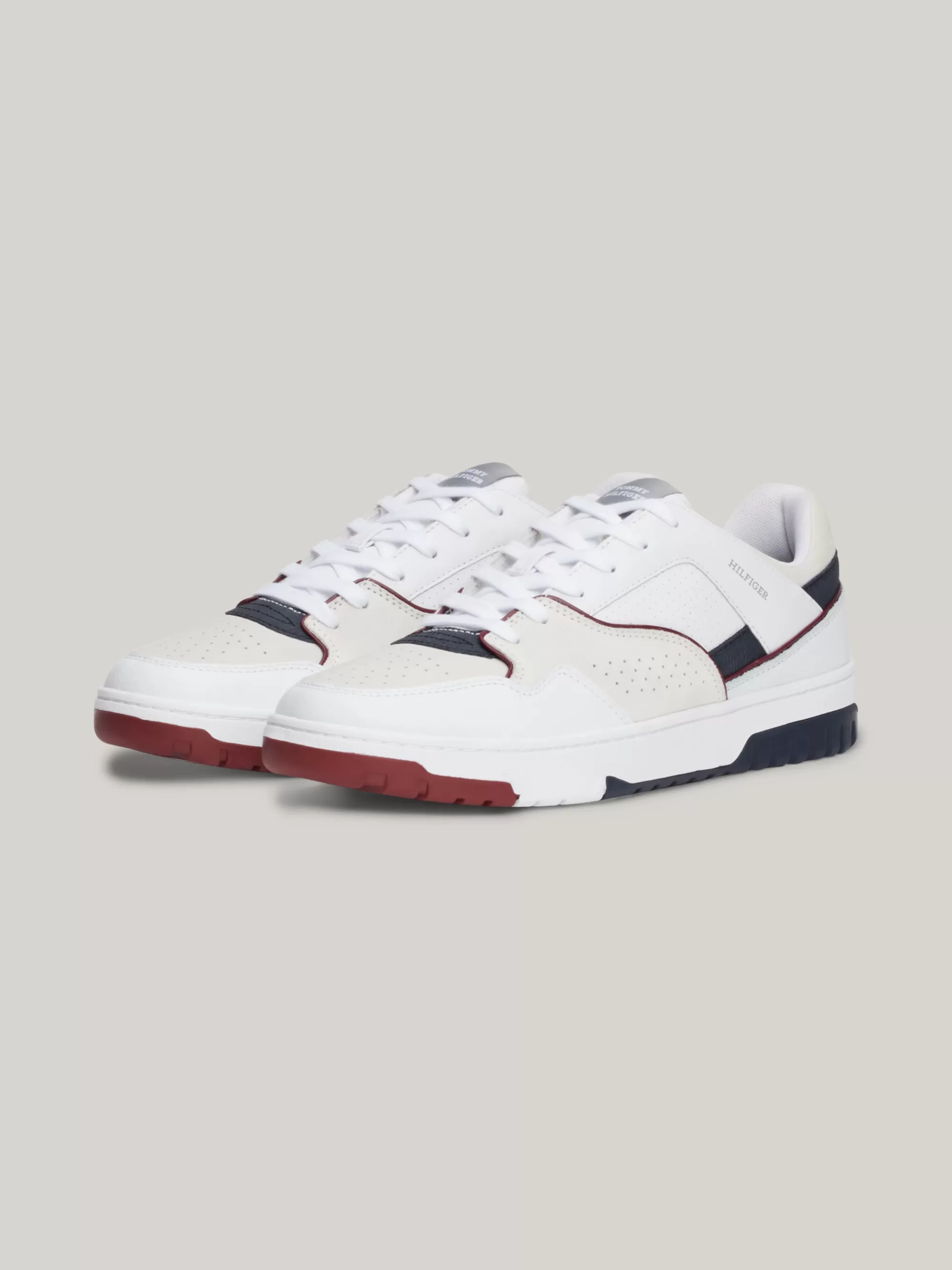 White Trainers | Sneakers*Tommy Hilfiger Leren Basketbalsneaker Met Colour-blocking WHITE