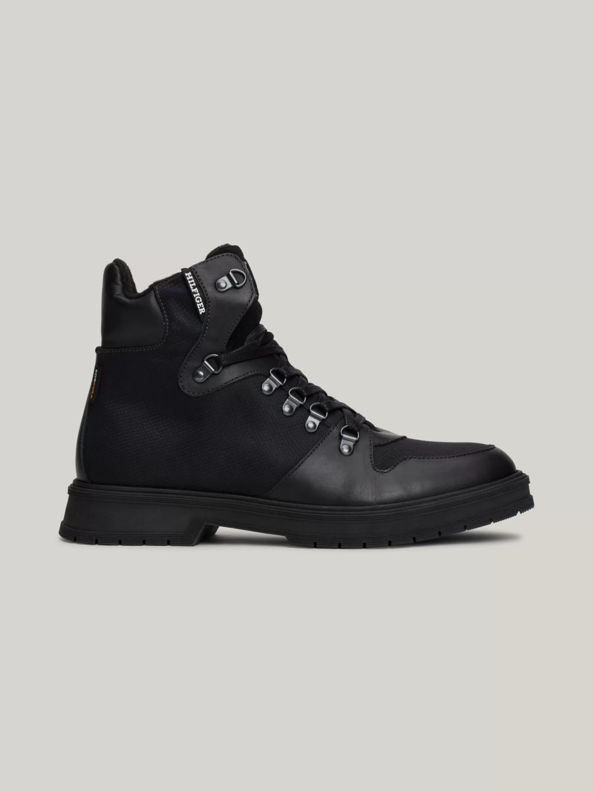 Veterboots | Laarzen*Tommy Hilfiger Leren Boot Met Rits En Warme Voering BLACK