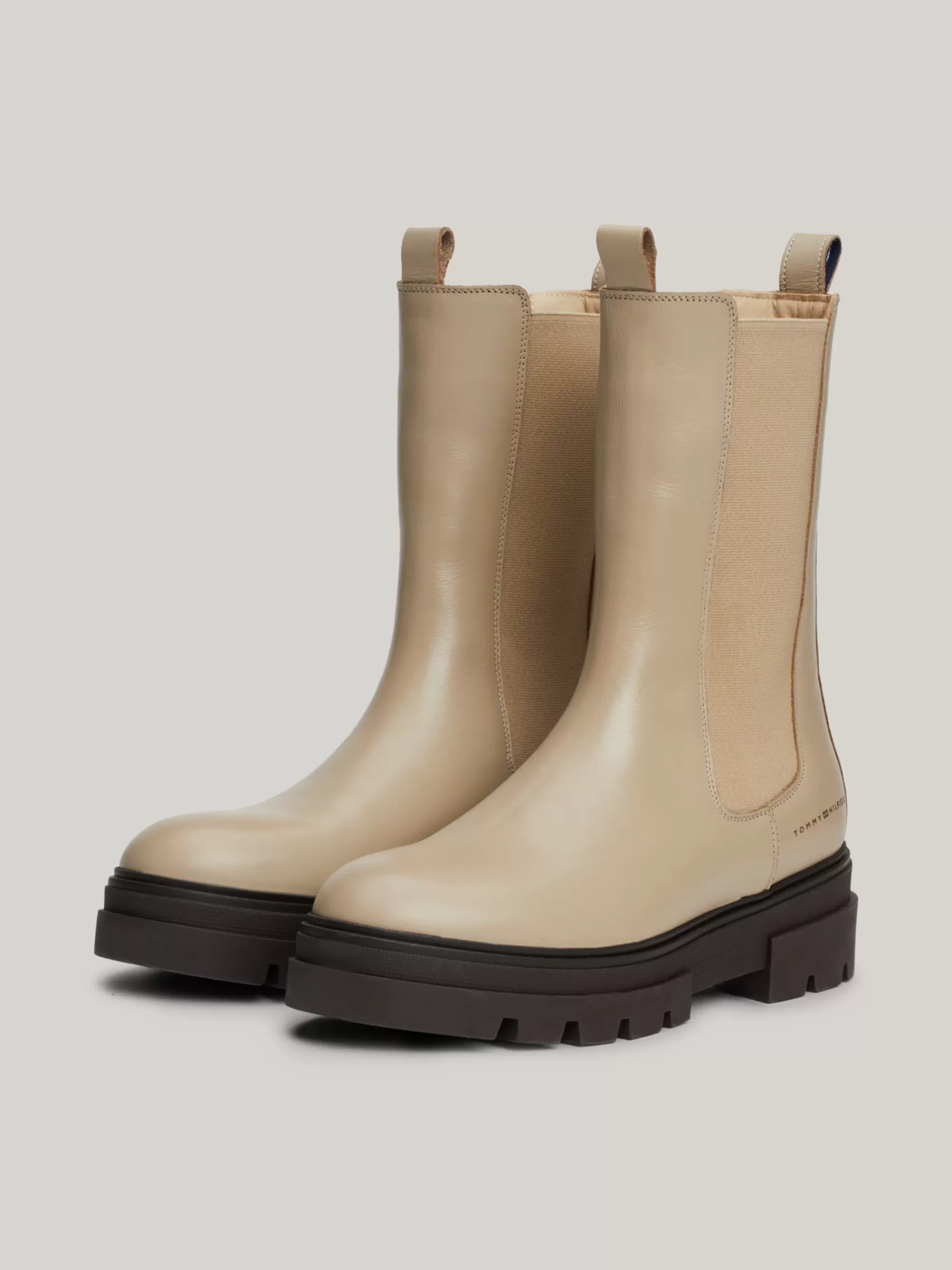 Chelsea Boots | Laarzen & Enkellaarzen*Tommy Hilfiger Leren Chelsea Boot Met Chunky Profiel BEIGE