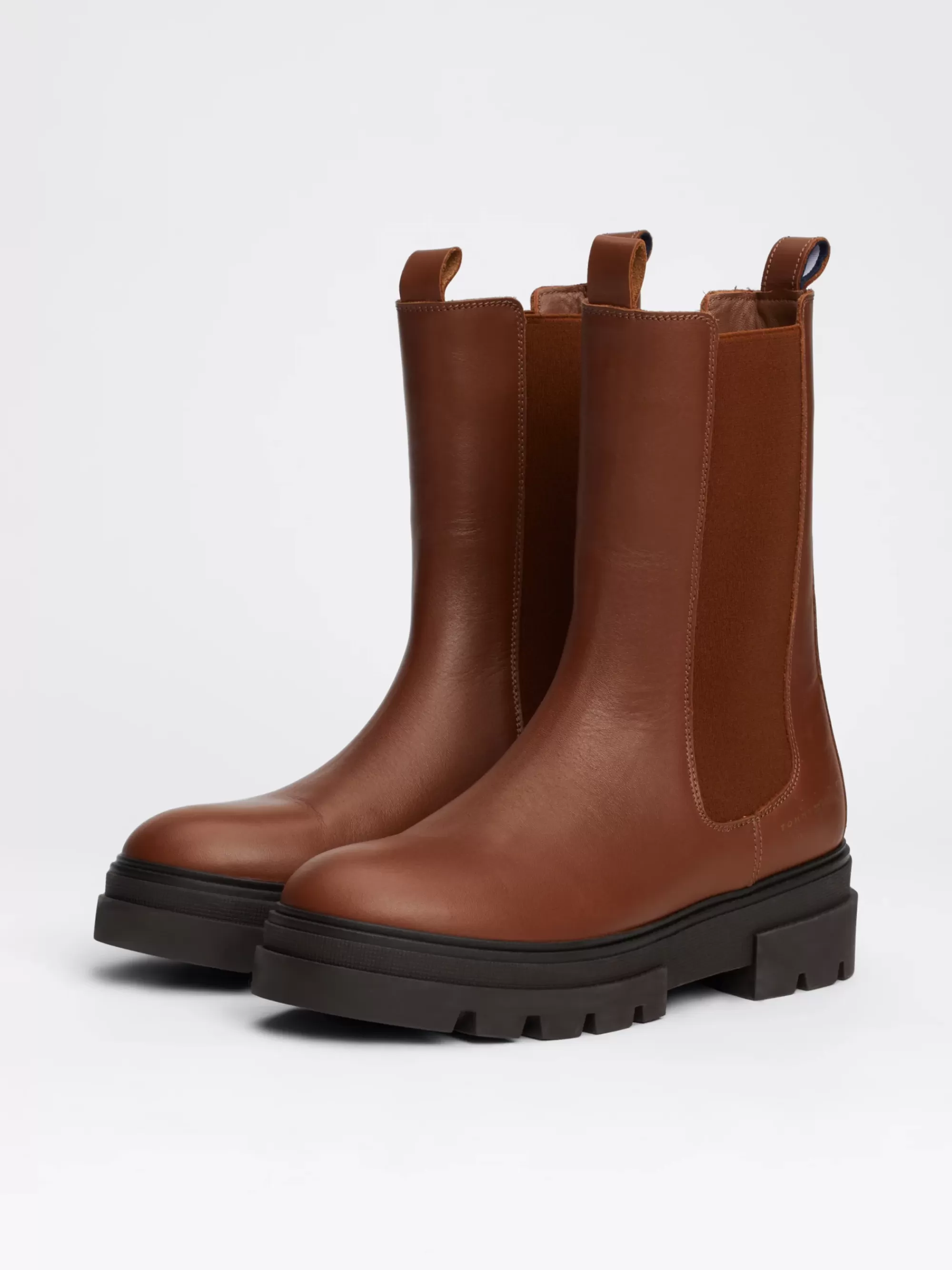 Chelsea Boots | Laarzen & Enkellaarzen*Tommy Hilfiger Leren Chelsea Boot Met Chunky Profiel COGNAC BROWN