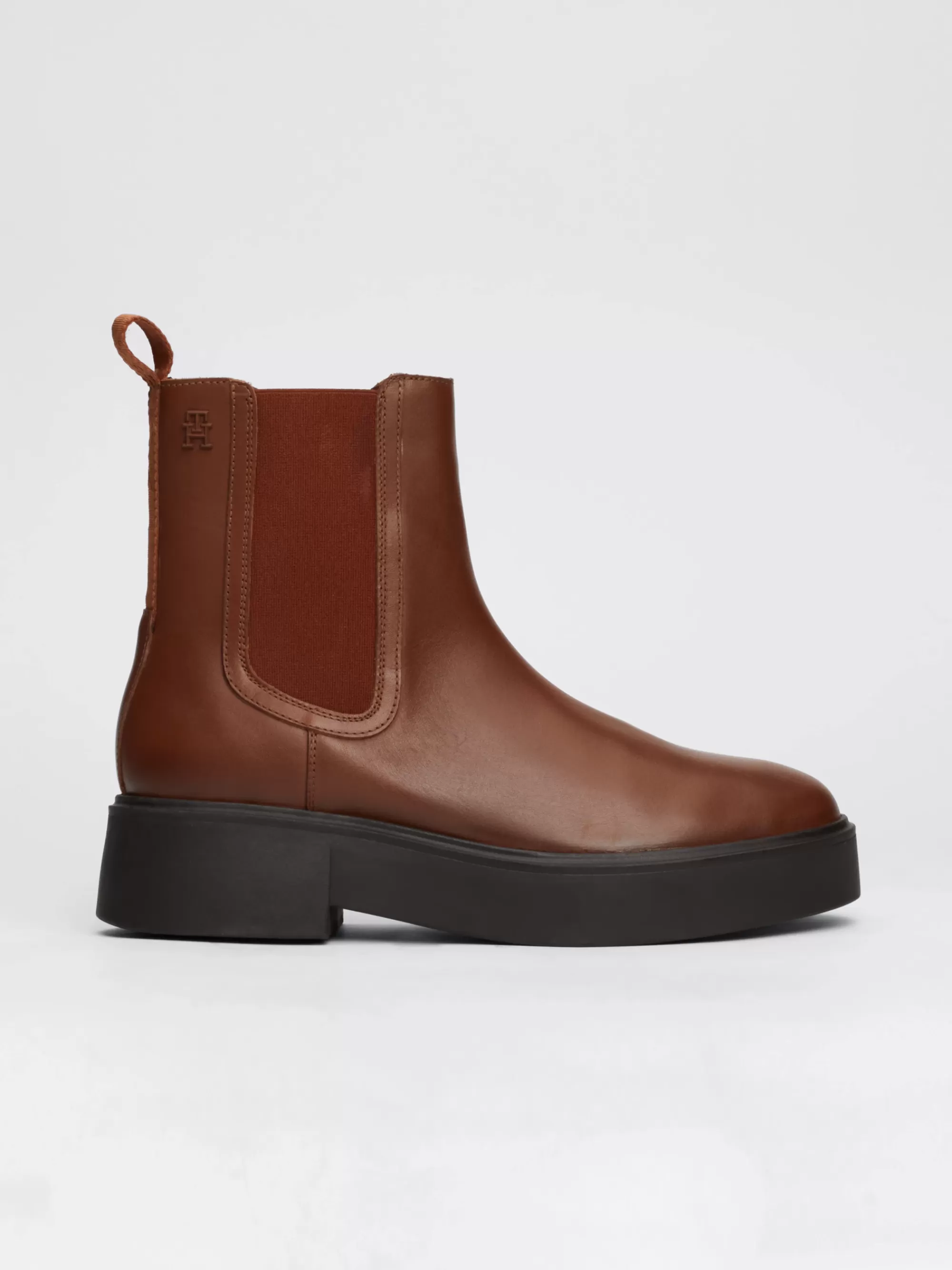 Chelsea Boots | Laarzen & Enkellaarzen*Tommy Hilfiger Leren Chelsea Boot Met Logotape COGNAC BROWN
