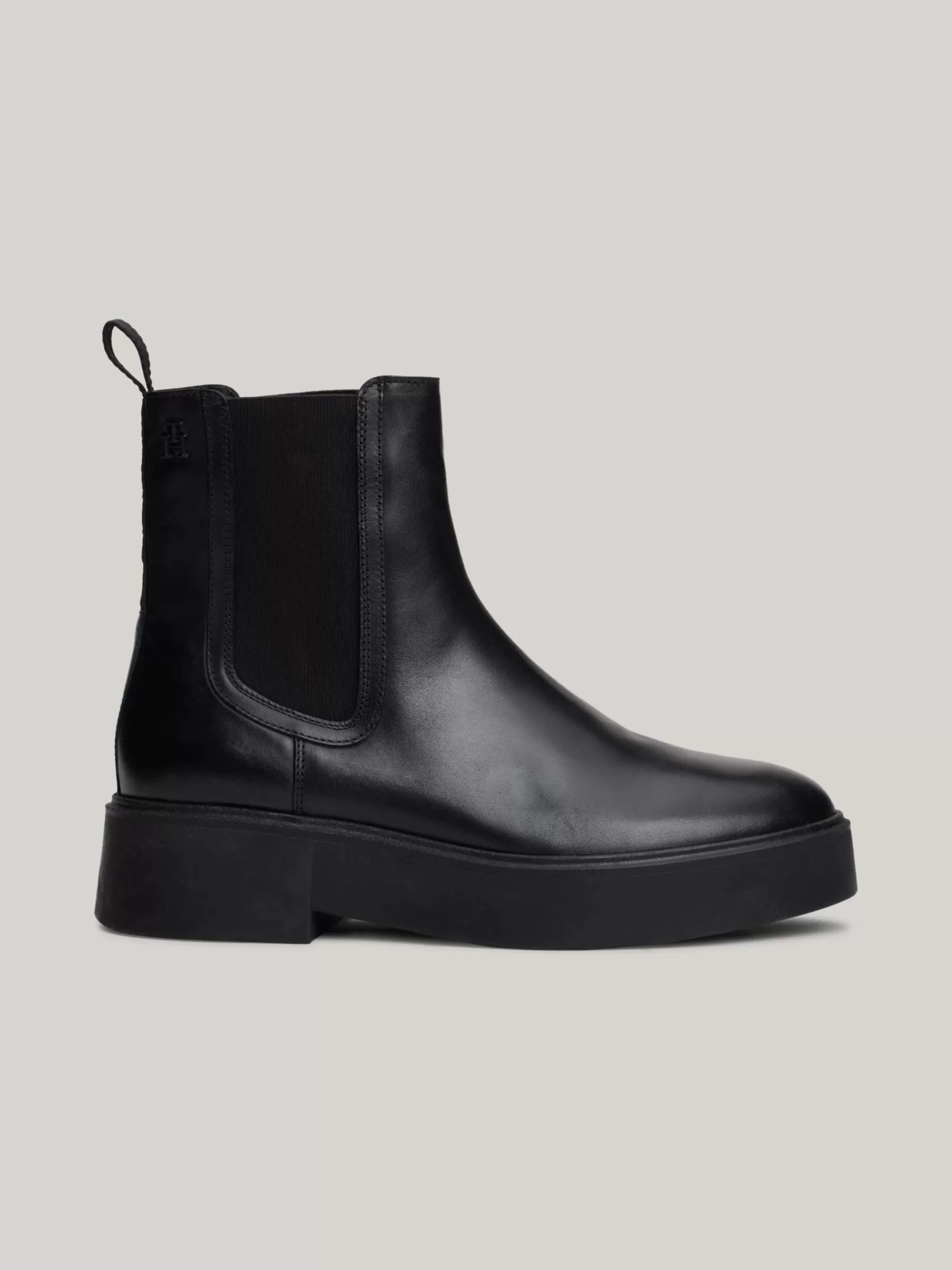 Laarzen & Enkellaarzen | Chelsea Boots*Tommy Hilfiger Leren Chelsea Boot Met Logotape BLACK