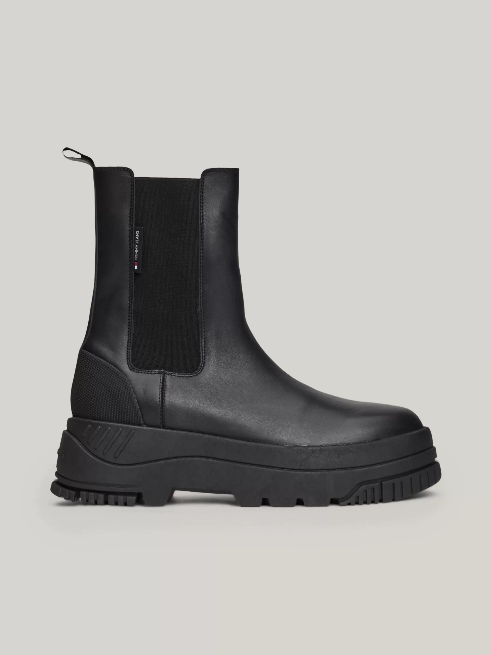 Chelsea Boots | Laarzen & Enkellaarzen*Tommy Hilfiger Leren Chelsea Boot Met Profiel-plateauzool BLACK
