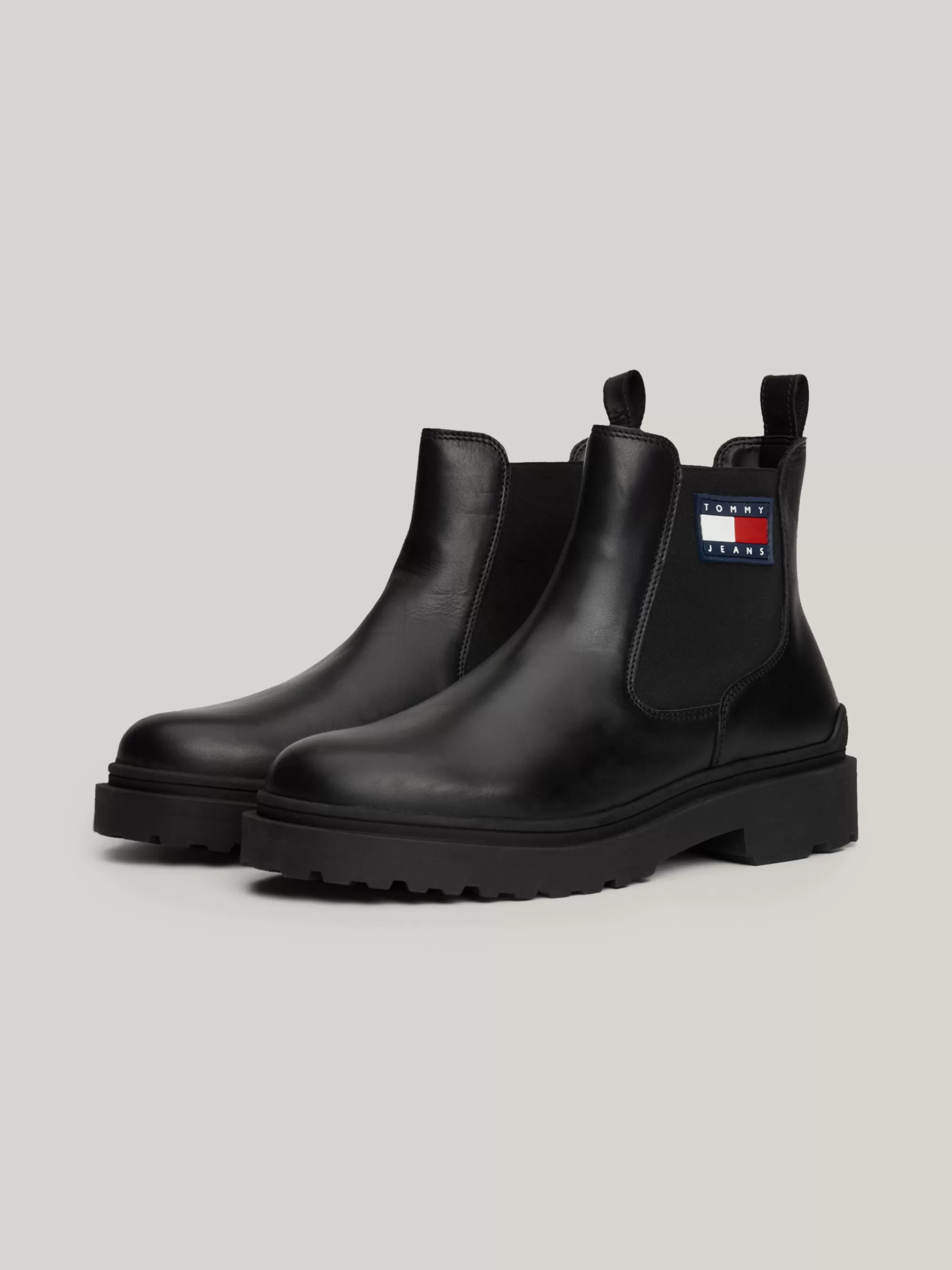 Chelsea Boots | Laarzen*Tommy Hilfiger Leren Chelsea Boot Met Profielzool En Logo BLACK