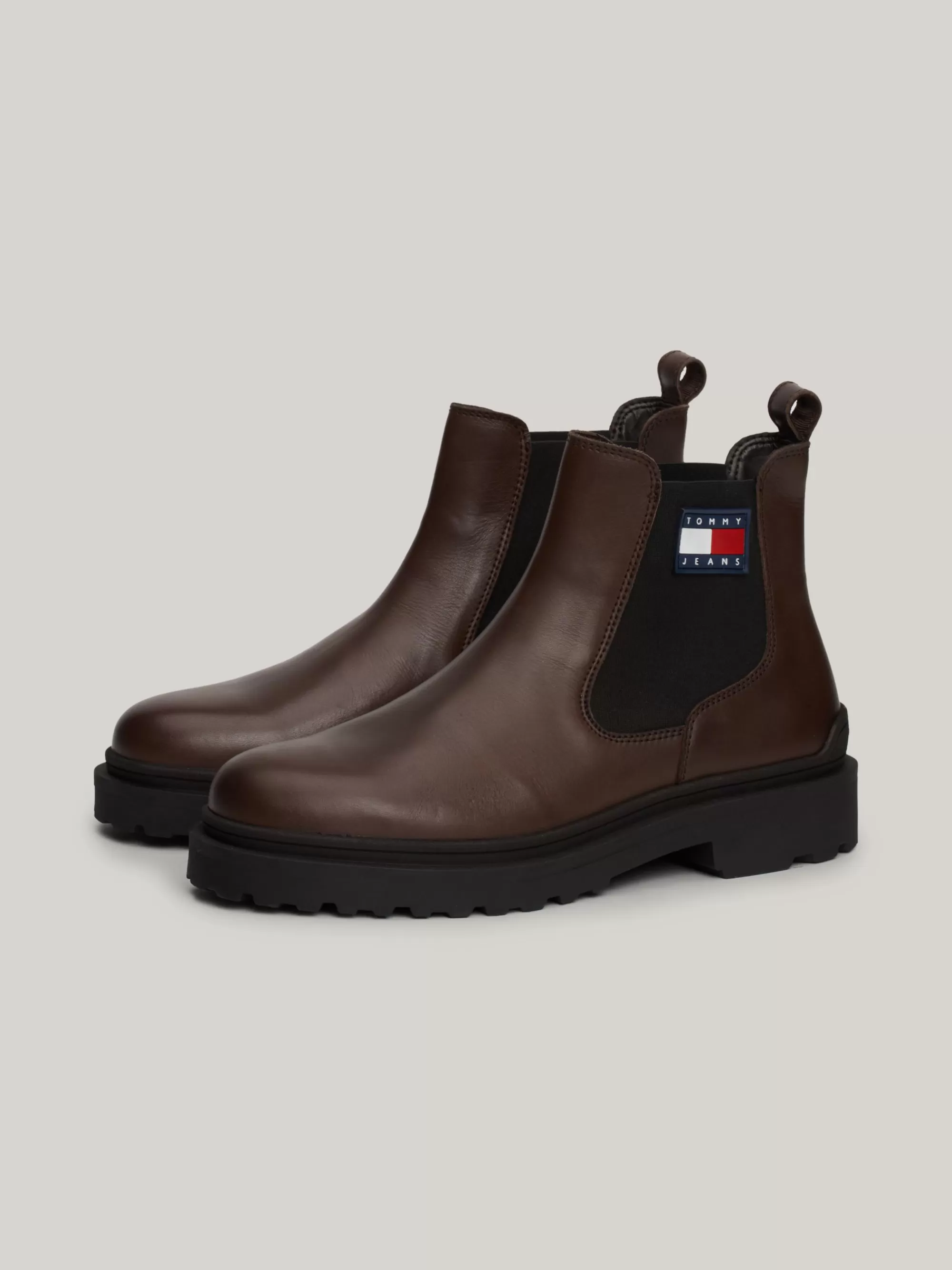 Chelsea Boots | Laarzen*Tommy Hilfiger Leren Chelsea Boot Met Profielzool En Logo VELVET BROWN