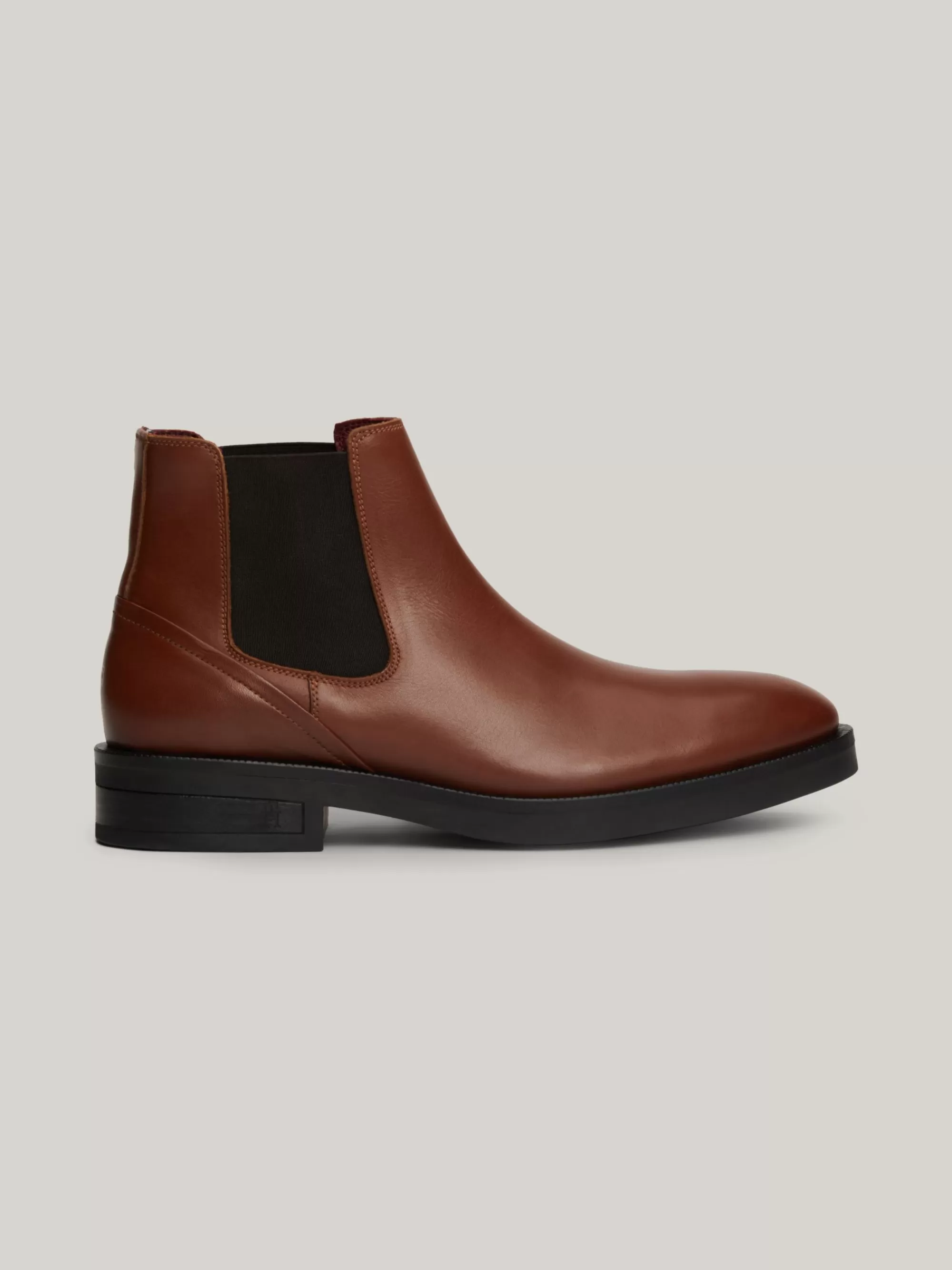 Chelsea Boots | Laarzen*Tommy Hilfiger Leren Chelsea Boot Met Vlag In Reliëf WINTER COGNAC