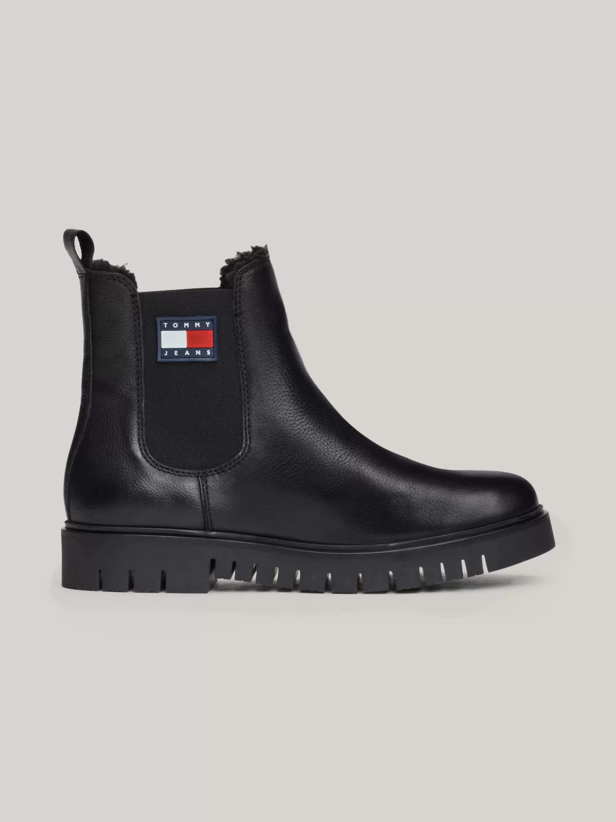 Chelsea Boots | Laarzen & Enkellaarzen*Tommy Hilfiger Leren Chelsea Boot Met Warme Voering BLACK