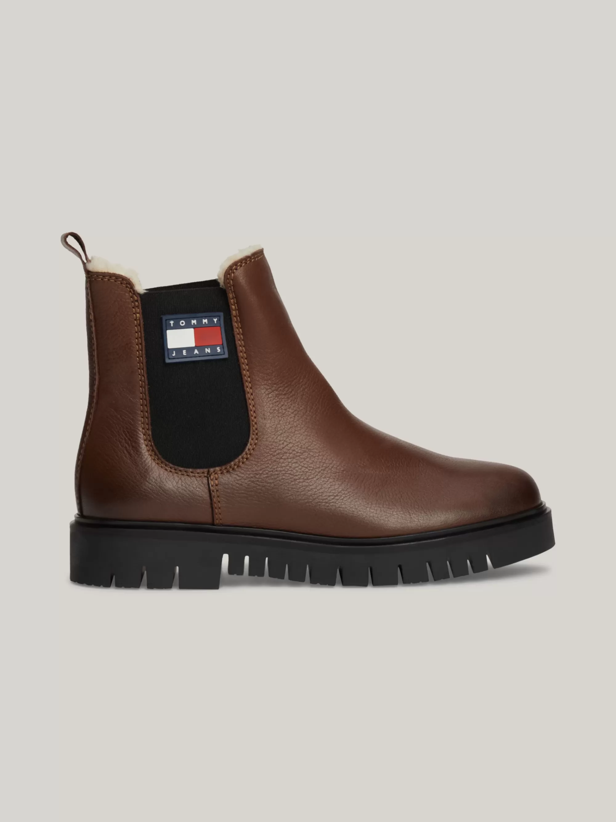 Chelsea Boots | Laarzen & Enkellaarzen*Tommy Hilfiger Leren Chelsea Boot Met Warme Voering CAROB CHOCOLATE
