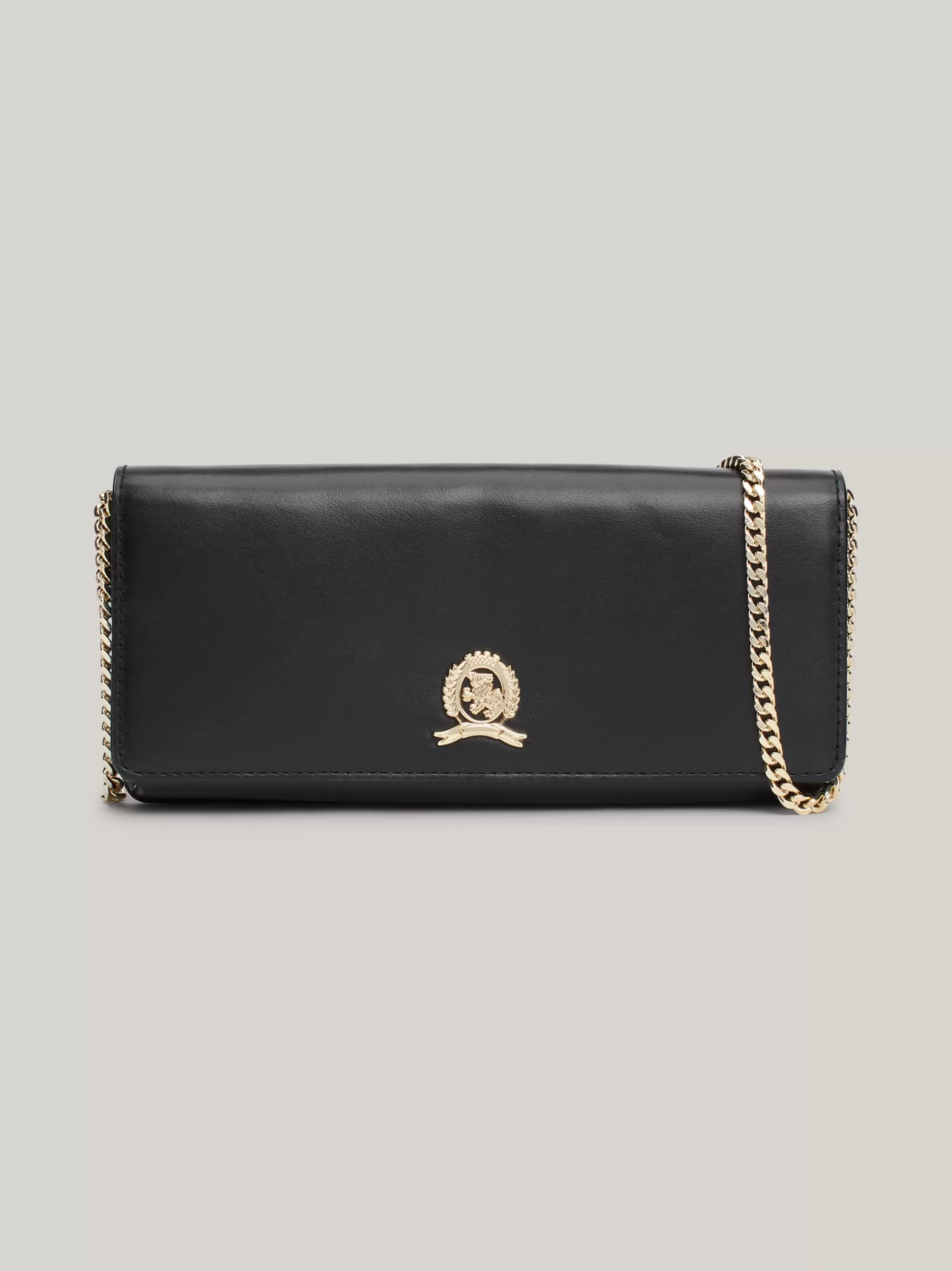 Portemonnees & Sleutelhangers*Tommy Hilfiger Leren Clutch Met Ketting BLACK