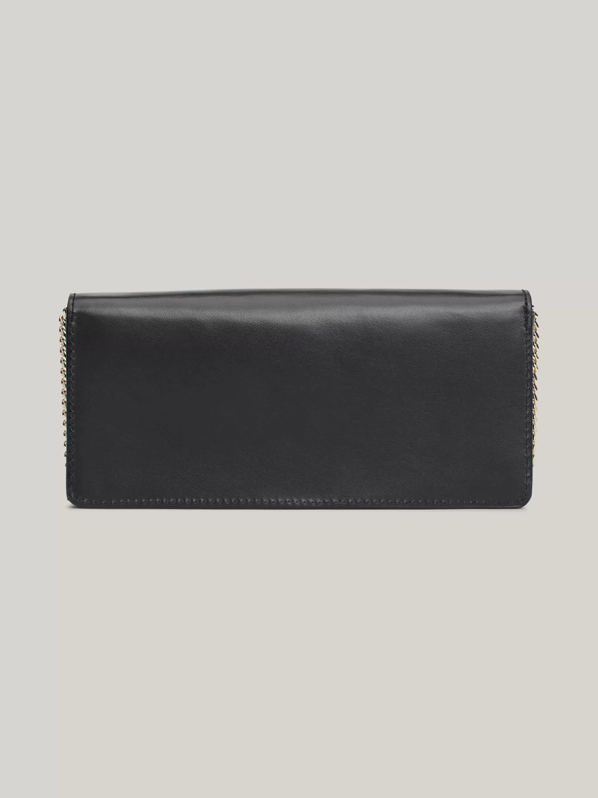 Portemonnees & Sleutelhangers*Tommy Hilfiger Leren Clutch Met Ketting BLACK