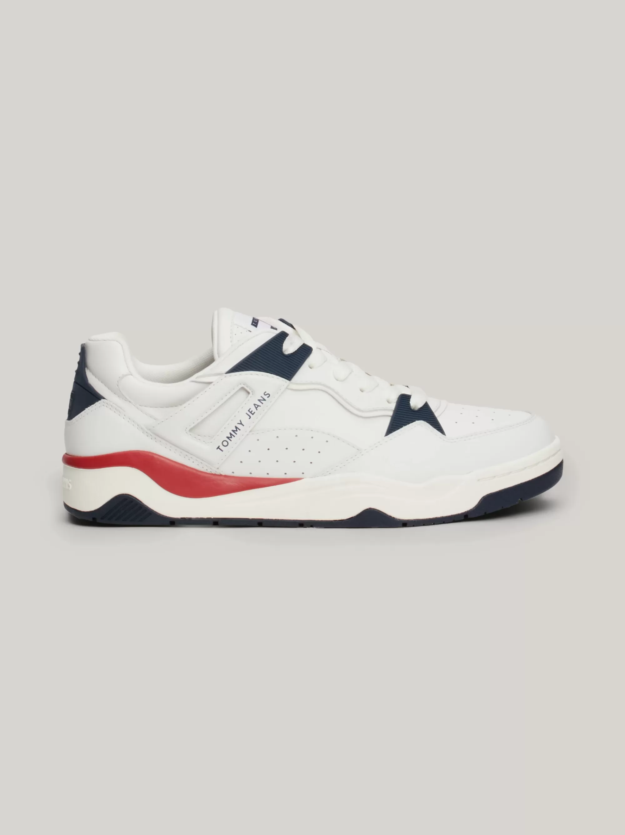 White Trainers | Sneakers*Tommy Hilfiger Leren Colour-blocked Basketbalsneaker Met Logo RWB