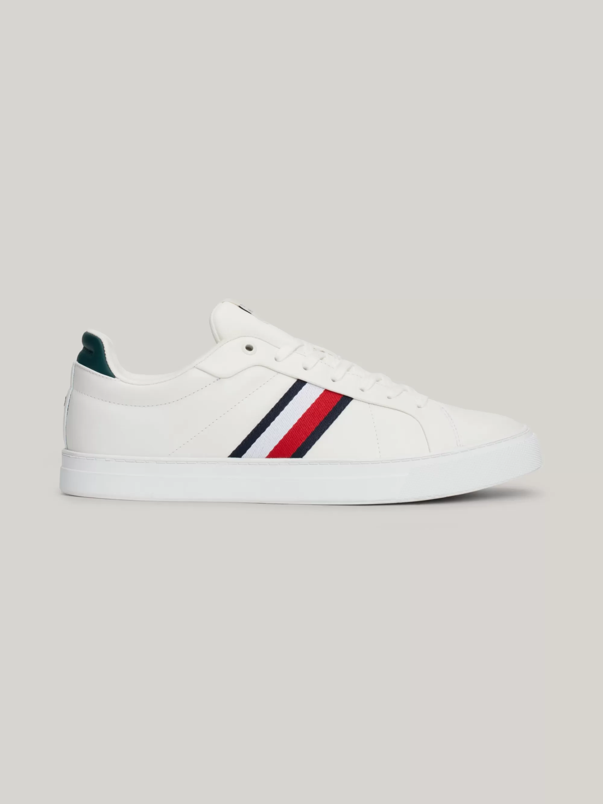 White Trainers | Sneakers*Tommy Hilfiger Leren Court Sneaker Met Signature-tape ANCIENT WHITE