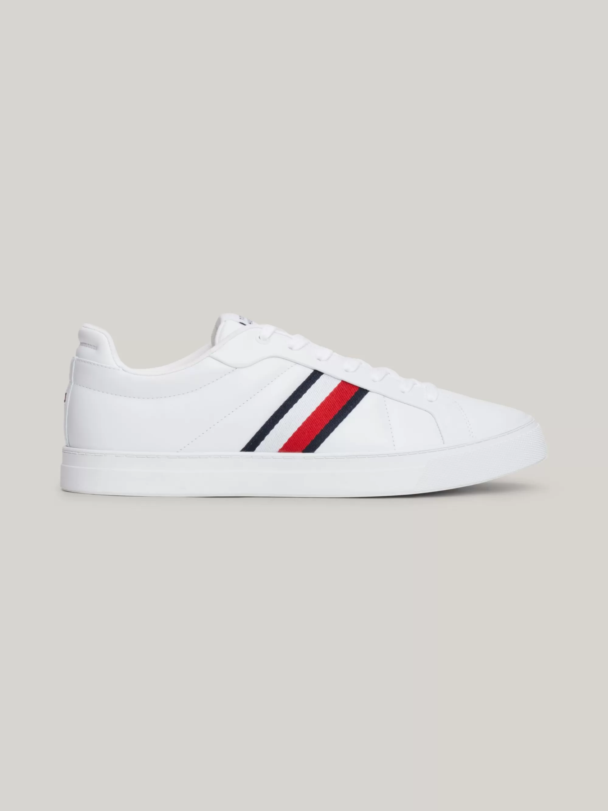 White Trainers | Sneakers*Tommy Hilfiger Leren Court Sneaker Met Signature-tape WHITE