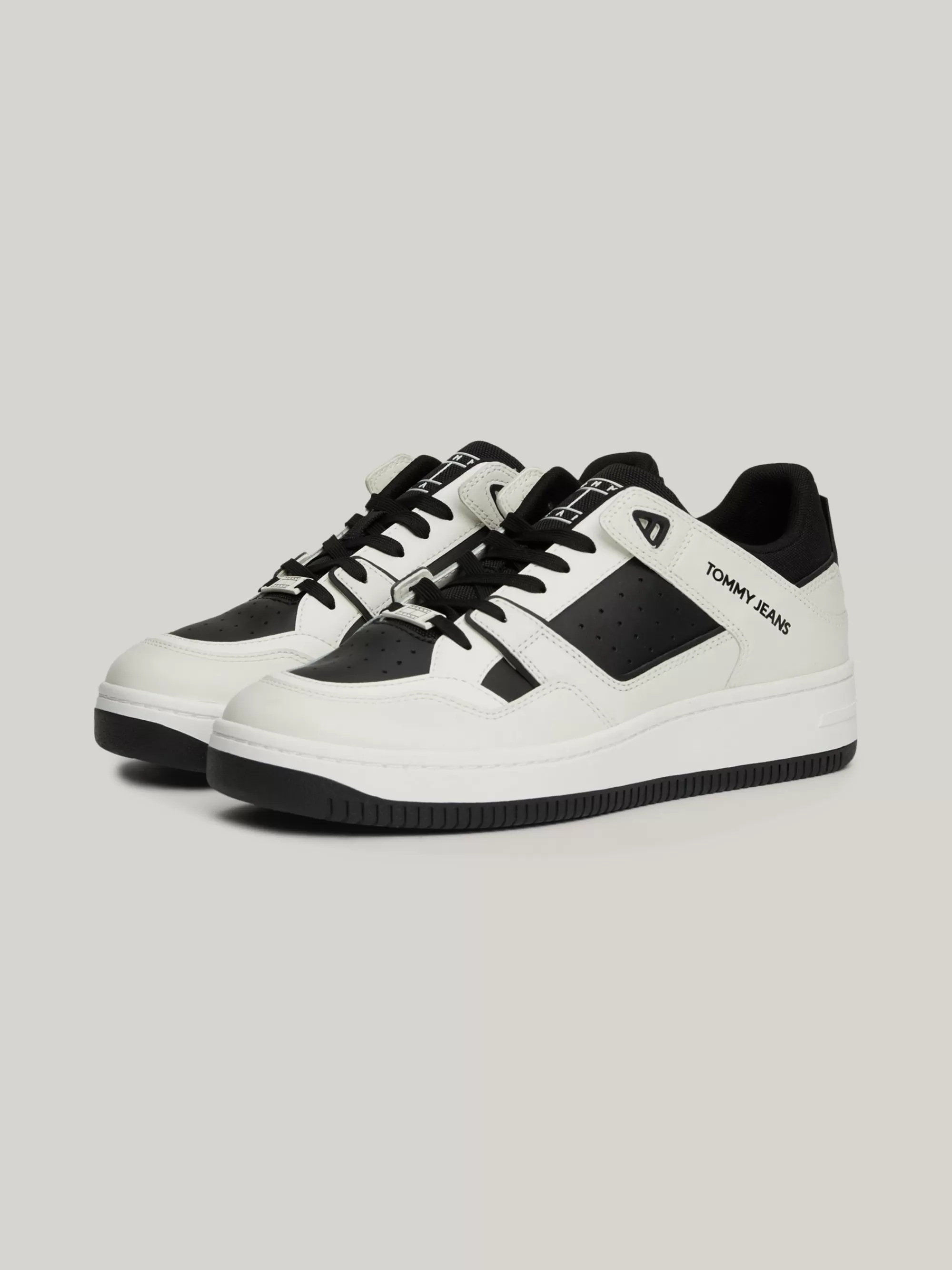 Sneakers*Tommy Hilfiger Leren Cupsole Basketbalsneaker Met Profielzool BLACK