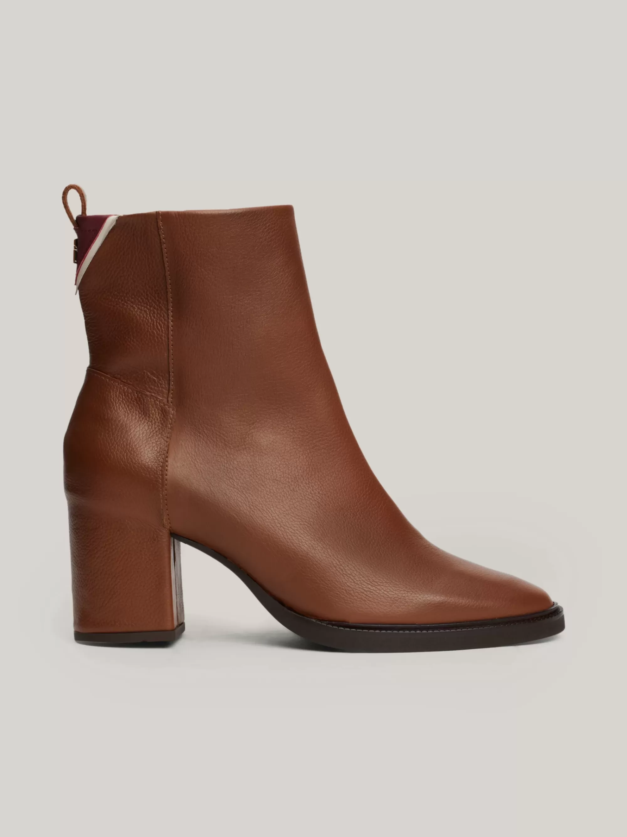 Enkellaarzen | Laarzen & Enkellaarzen*Tommy Hilfiger Leren Enkellaars Met TH-monogram COGNAC BROWN